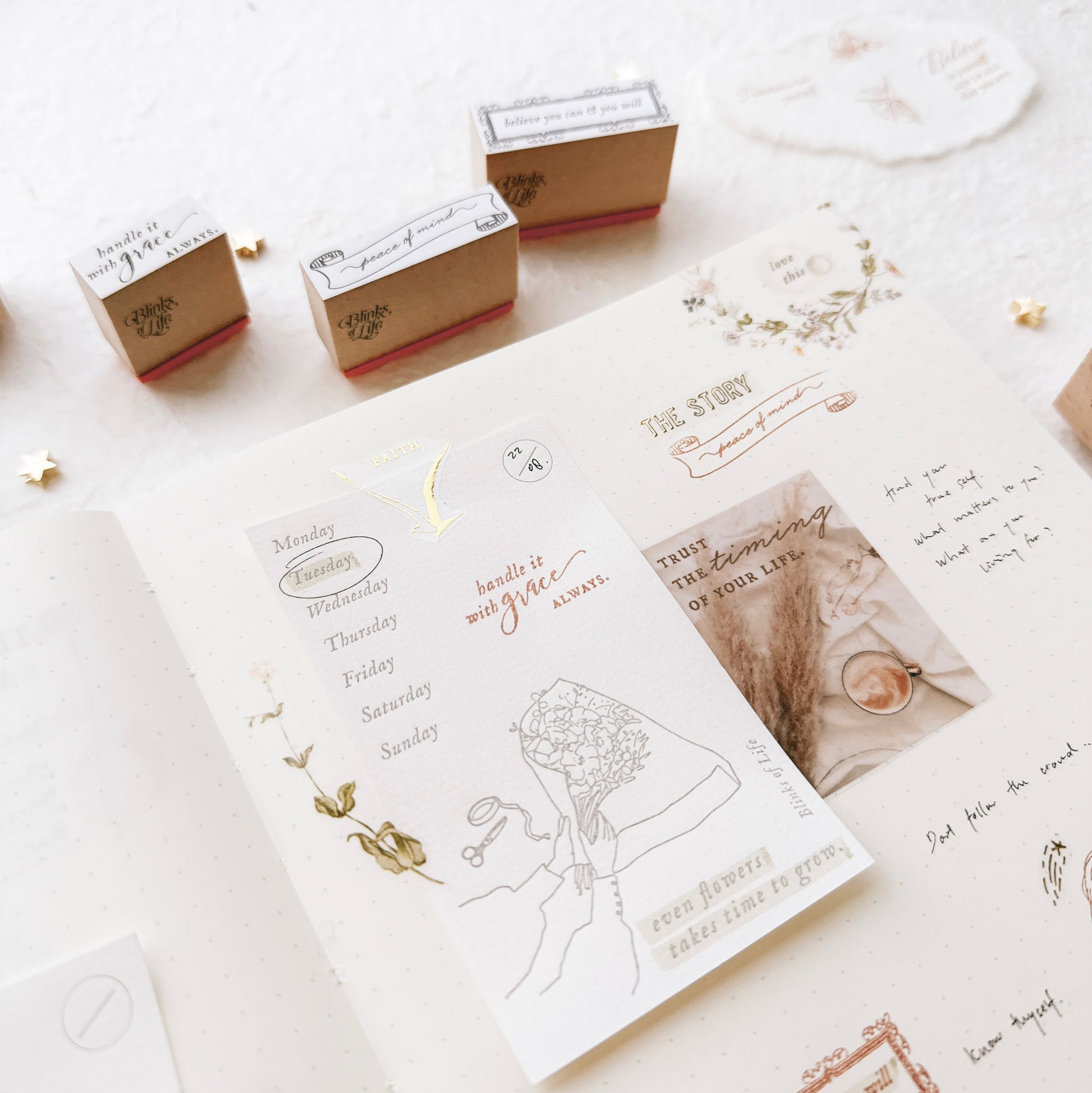 Blinks of Life - BOL - Letterpress Rubber Stamp Journal Shop