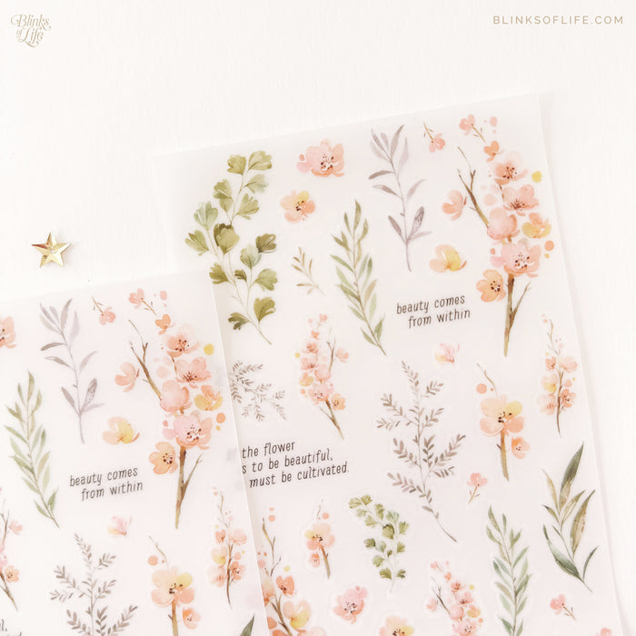 Blinks of Life - Botanical Transfer Stickers - Print-On Rub-On Stickers