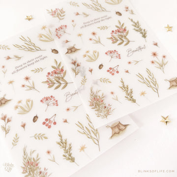 Blinks of Life - Botanical Transfer Stickers - Print-On Rub-On Stickers