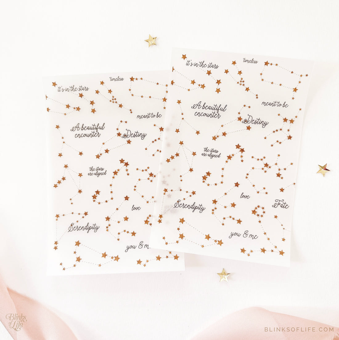 Blinks of Life - Botanical Transfer Stickers - Print-On Rub-On Stickers