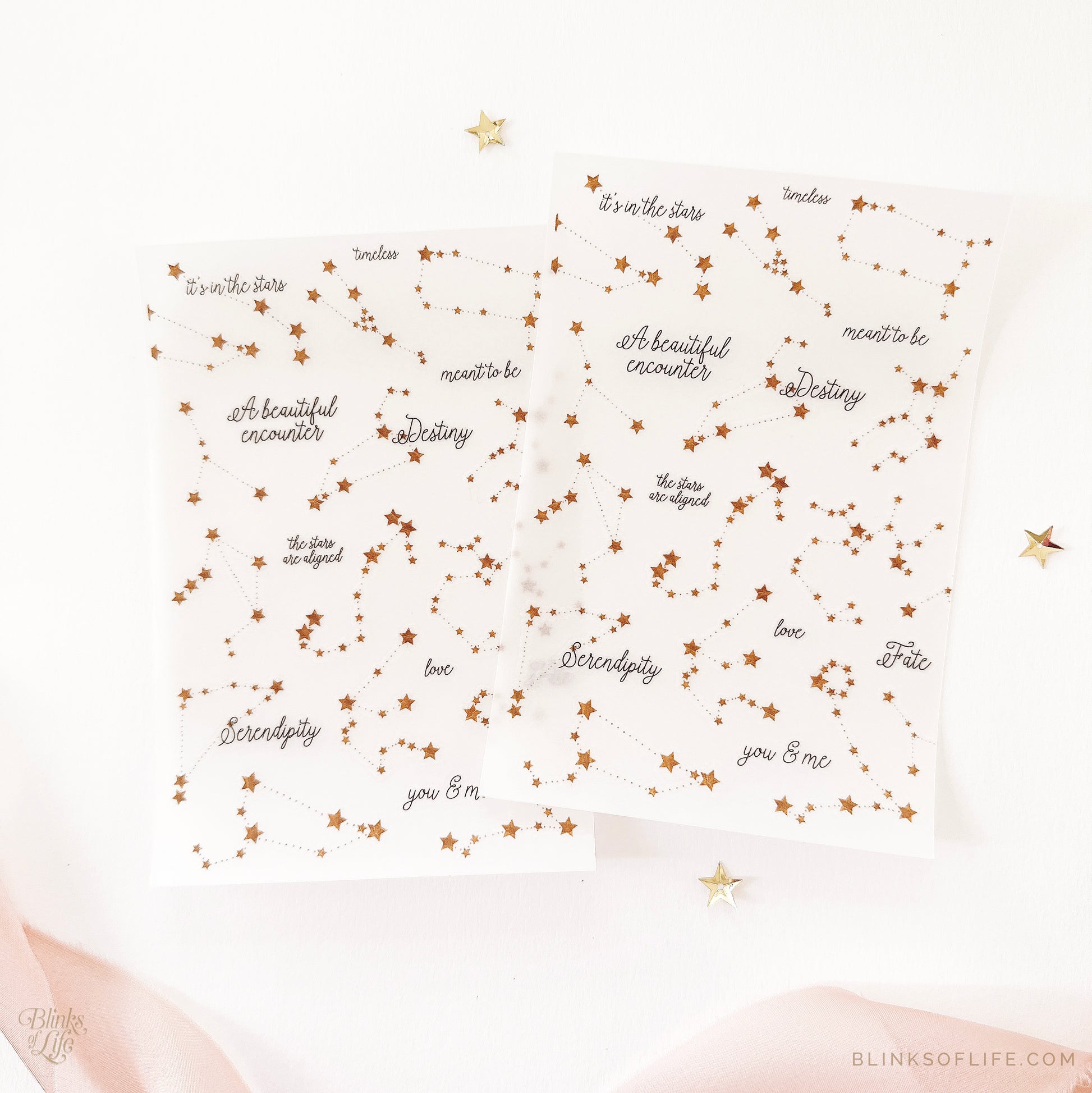 Blinks of Life - Botanical Transfer Stickers - Print-On Rub-On Stickers
