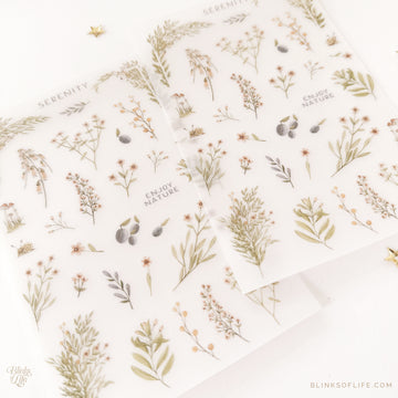 Blinks of Life - Botanical Transfer Stickers - Print-On Rub-On Stickers