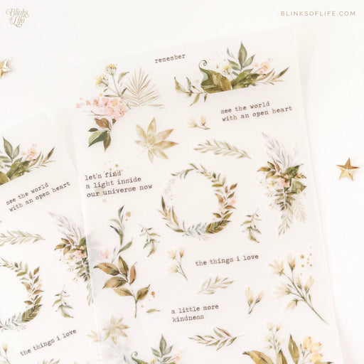 Blinks of Life Transfer Stickers - Botanical Rub-On Print-On stickers