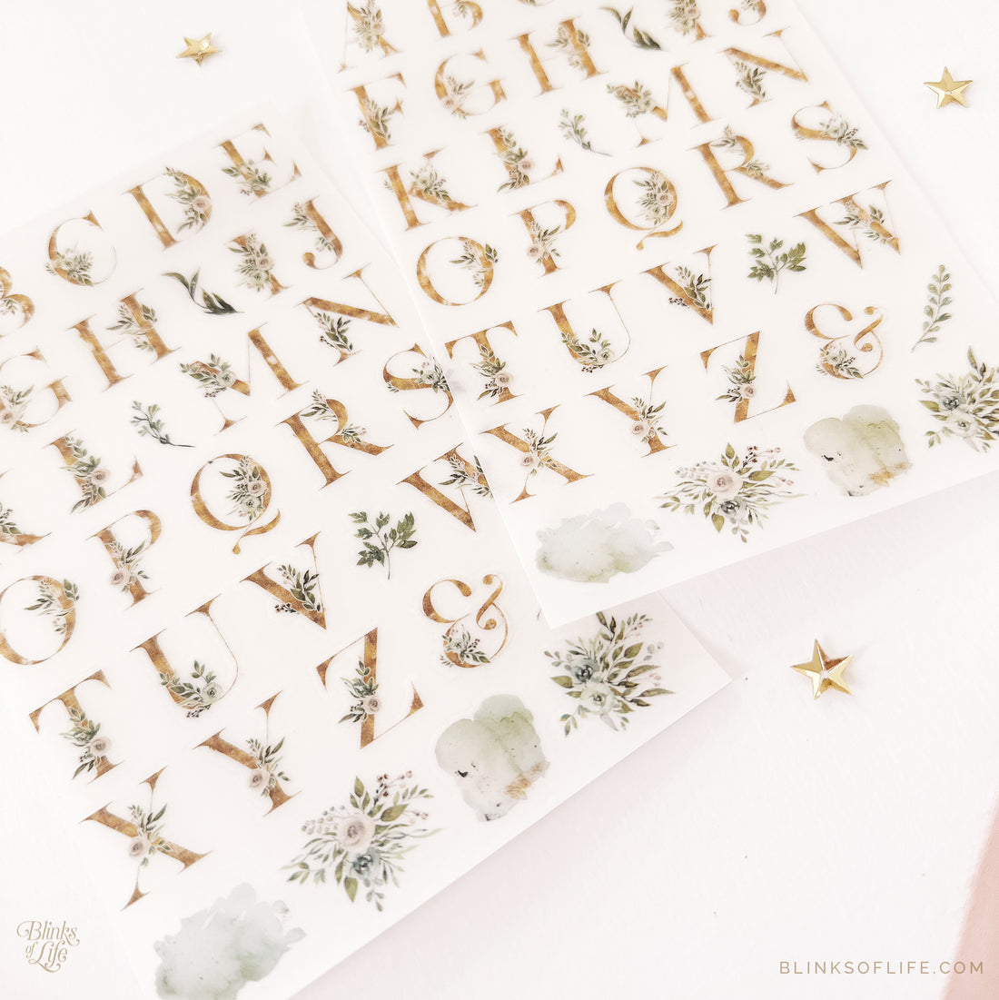 Blinks of Life - Botanical Transfer Stickers - Print-On Rub-On Stickers