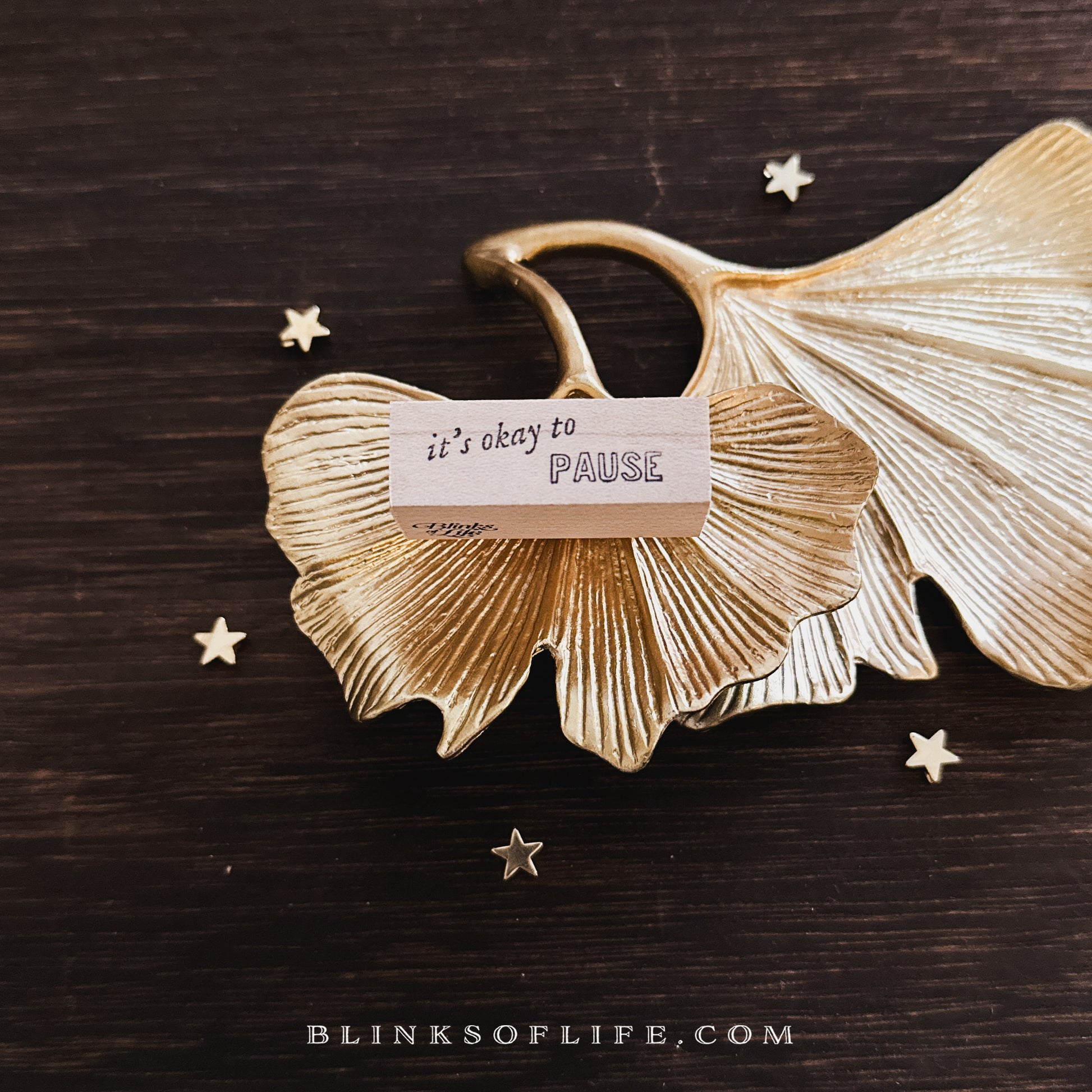 Blinks of Life - Wooden Rubber Stamp - Journal Quote - Mini Daily Reminders for Bujo Planner