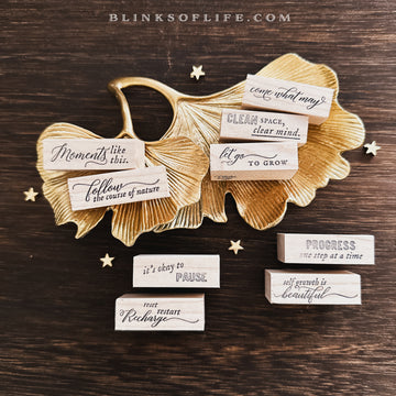Blinks of Life - Wooden Rubber Stamp - Journal Quote - Mini Daily Reminders for Bujo Planner