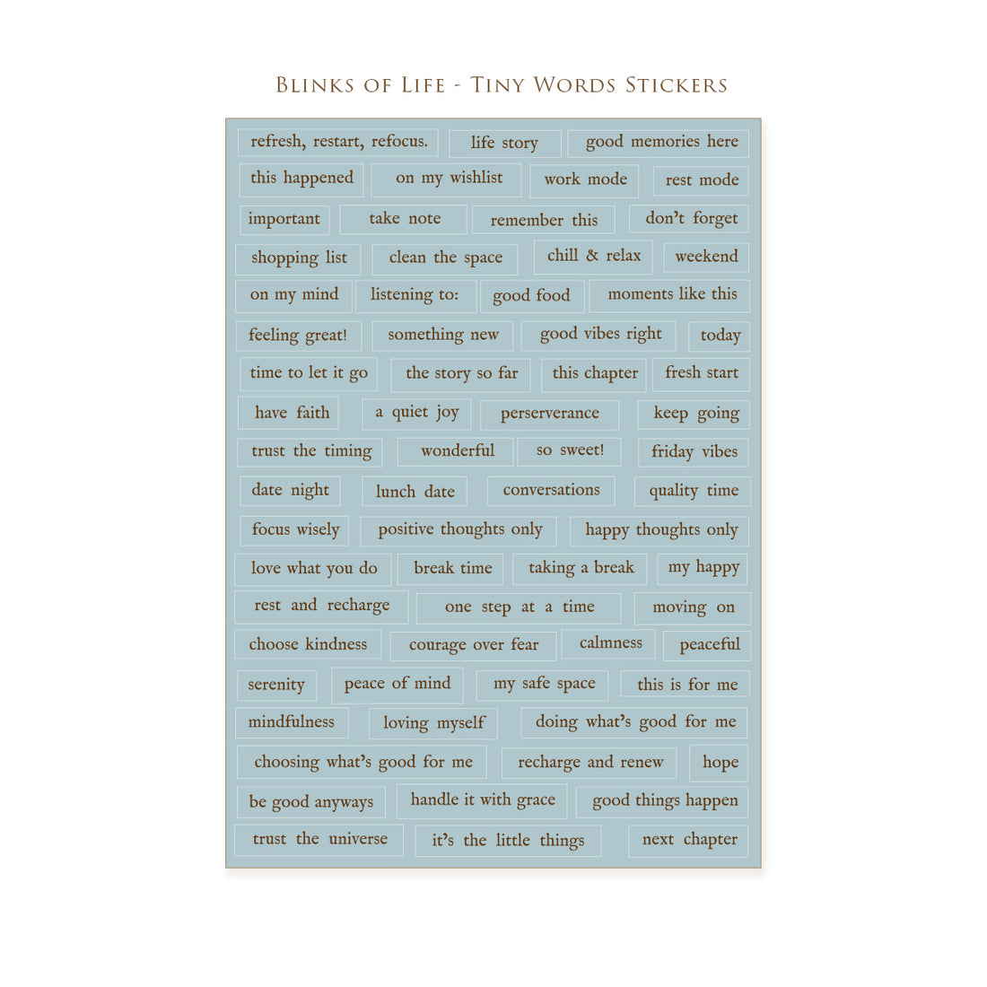 Blinks of Life - Tiny Words Journaling Stickers