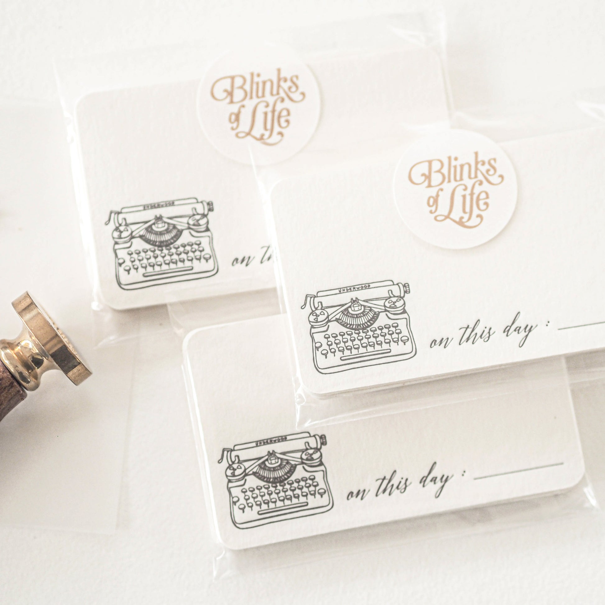 Letterpress Notecard - Vintage Typewriter in Midnight Blue