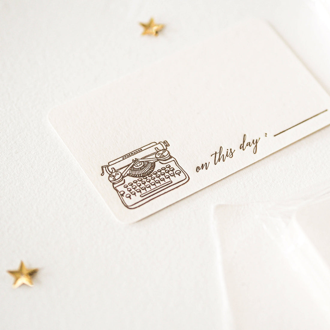 Blinks of Life Letterpress - Vintage Typewriter Notecard in Classic Brown