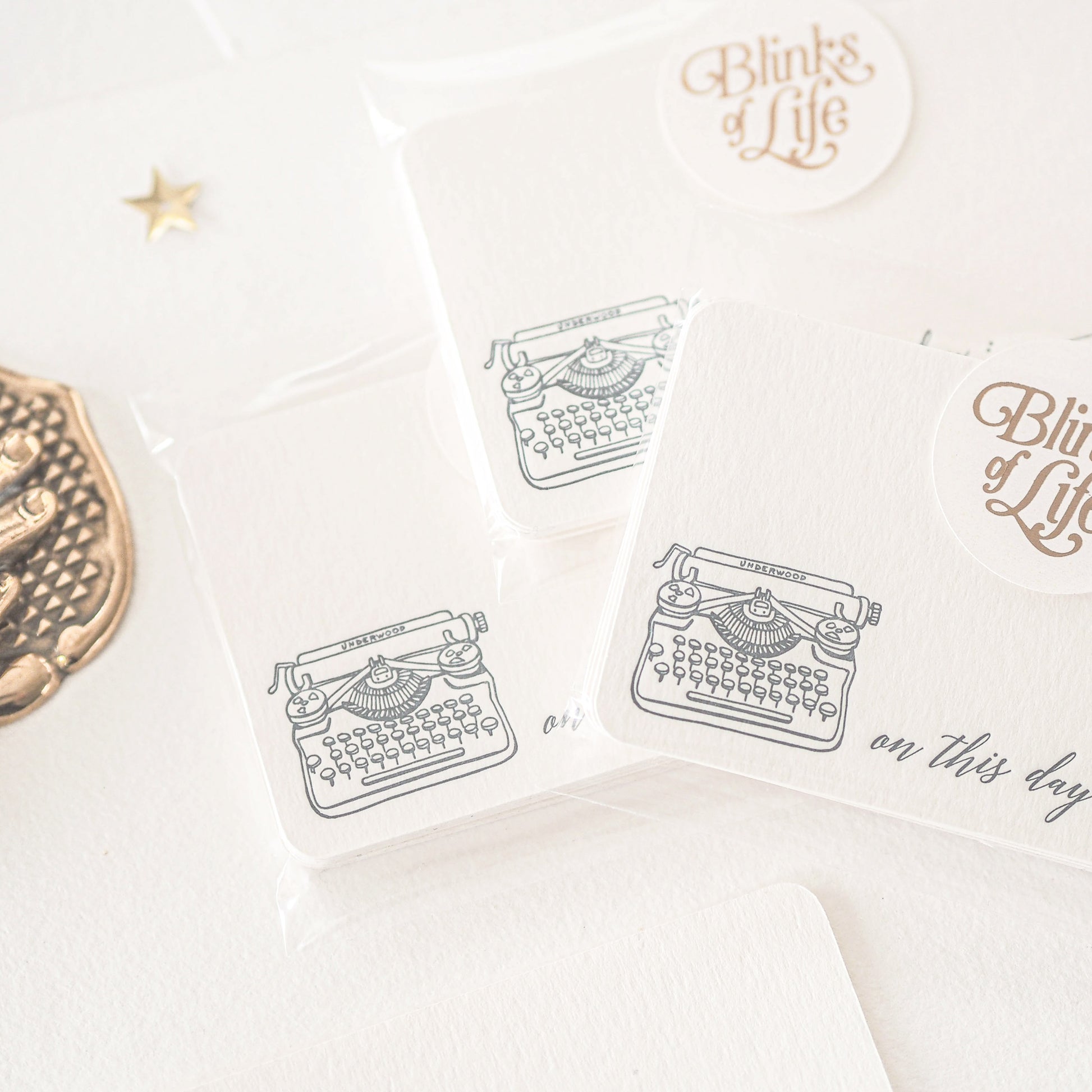 Letterpress Notecard - Vintage Typewriter in Midnight Blue