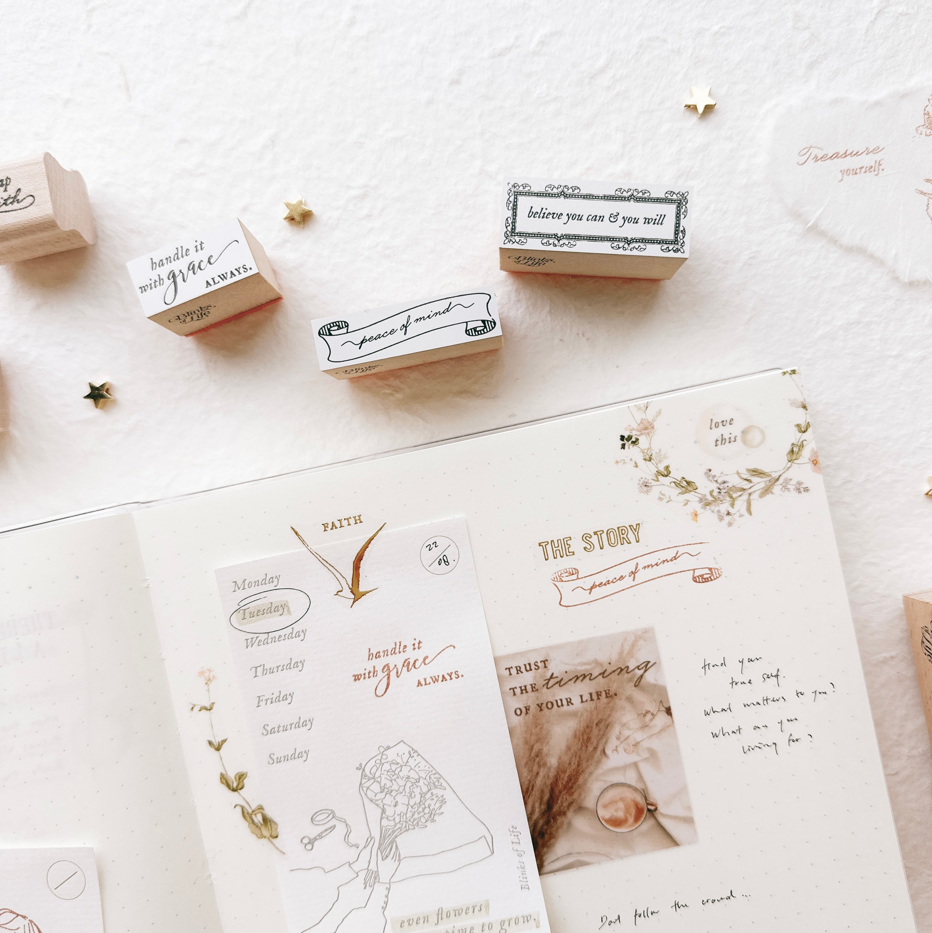 Blinks of Life - BOL - Letterpress Rubber Stamp Journal Shop