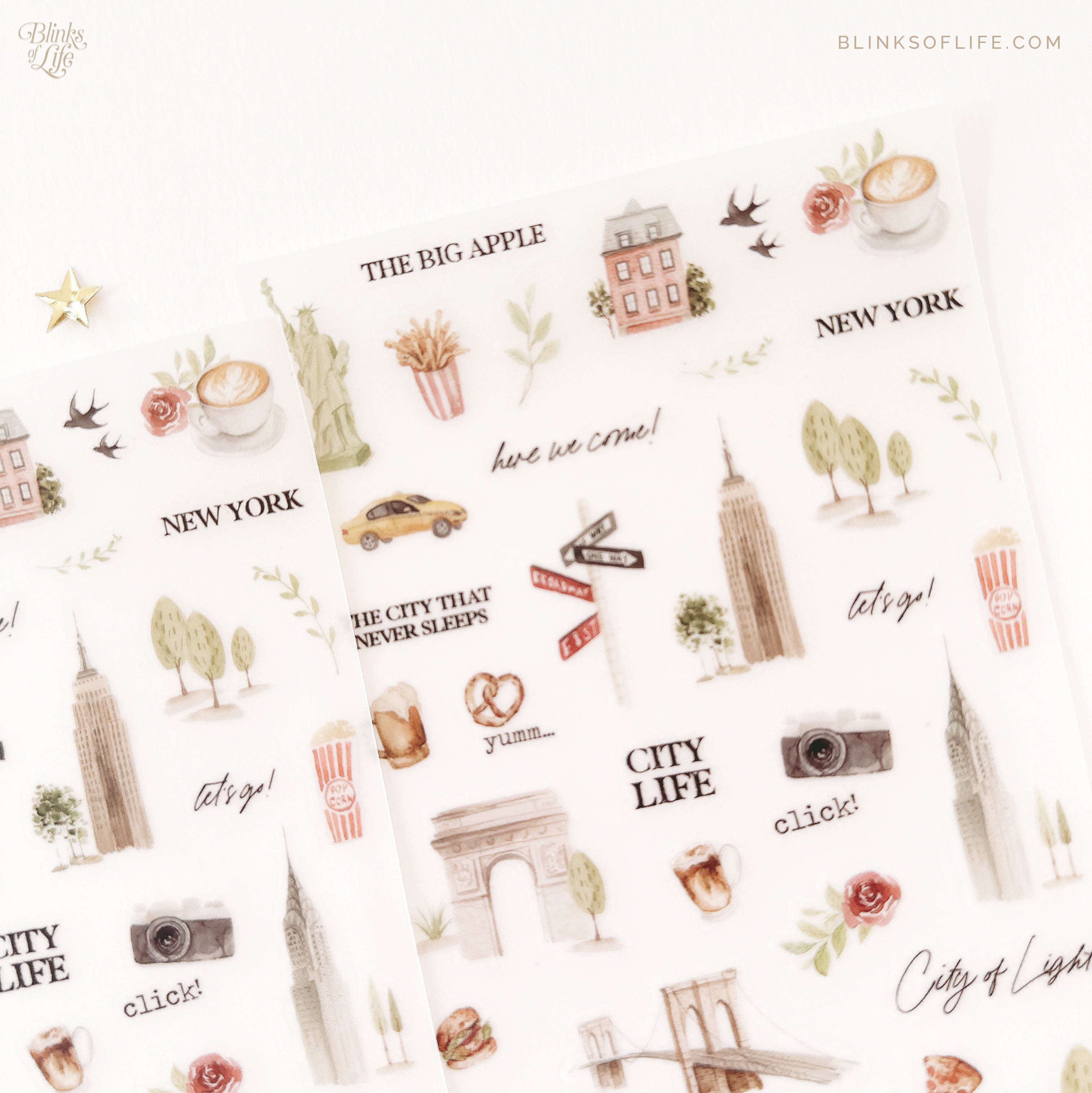 Blinks of Life - Botanical Transfer Stickers - Print-On Rub-On Stickers