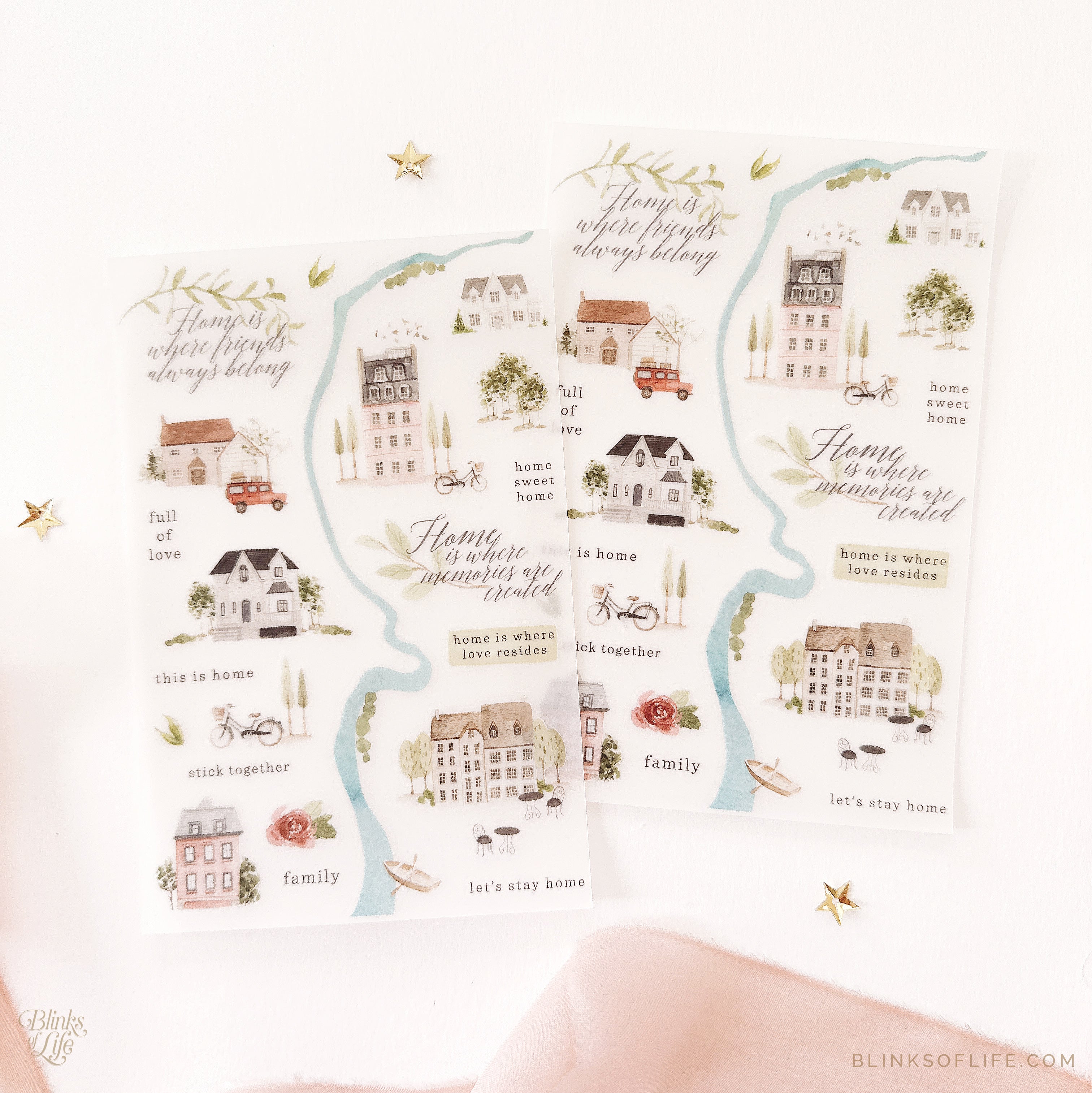 Blinks of Life - Botanical Transfer Stickers - Print-On Rub-On Stickers