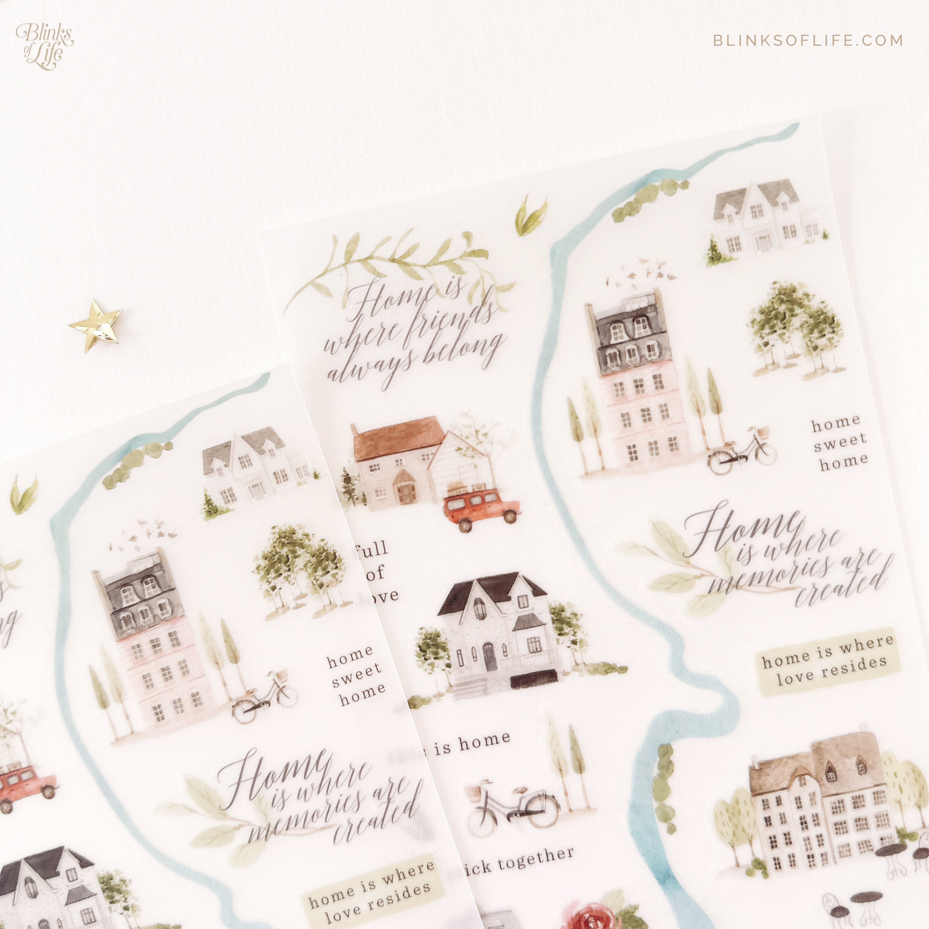 Blinks of Life - Botanical Transfer Stickers - Print-On Rub-On Stickers