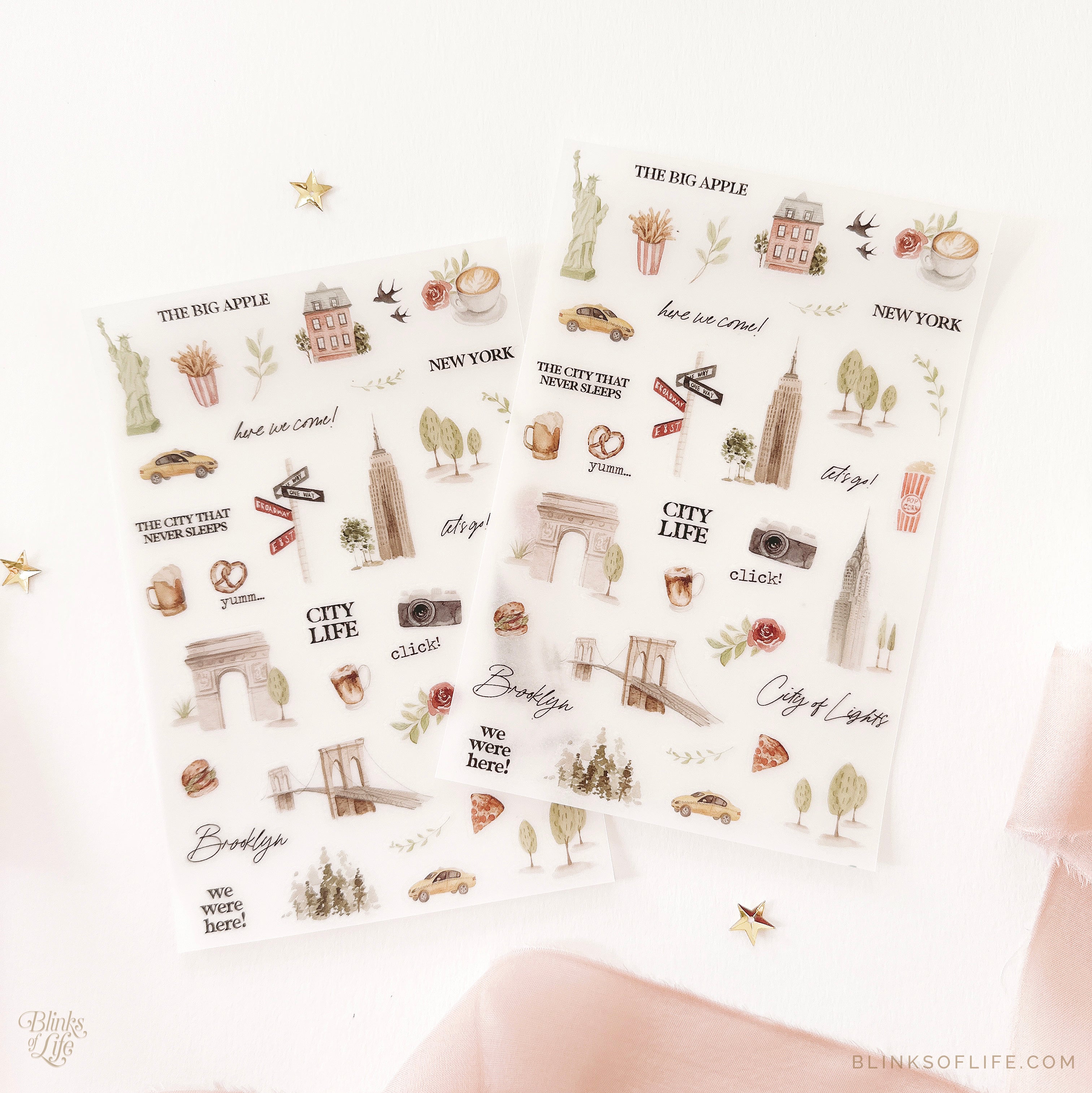 Blinks of Life - Botanical Transfer Stickers - Print-On Rub-On Stickers