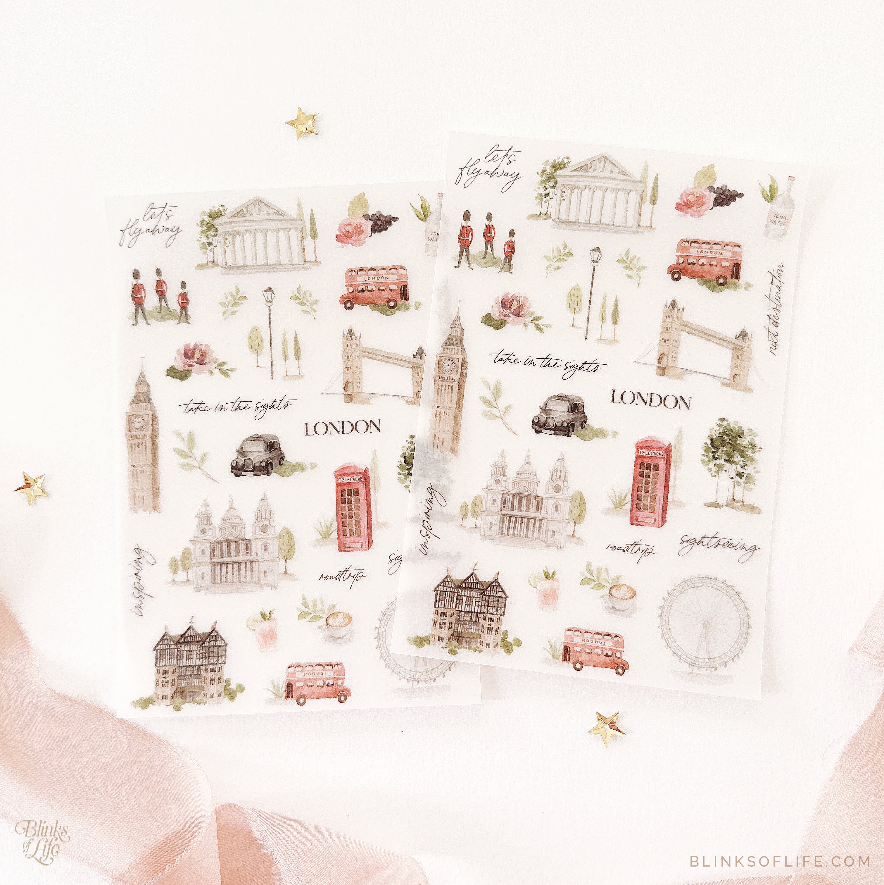 Blinks of Life - Botanical Transfer Stickers - Print-On Rub-On Stickers