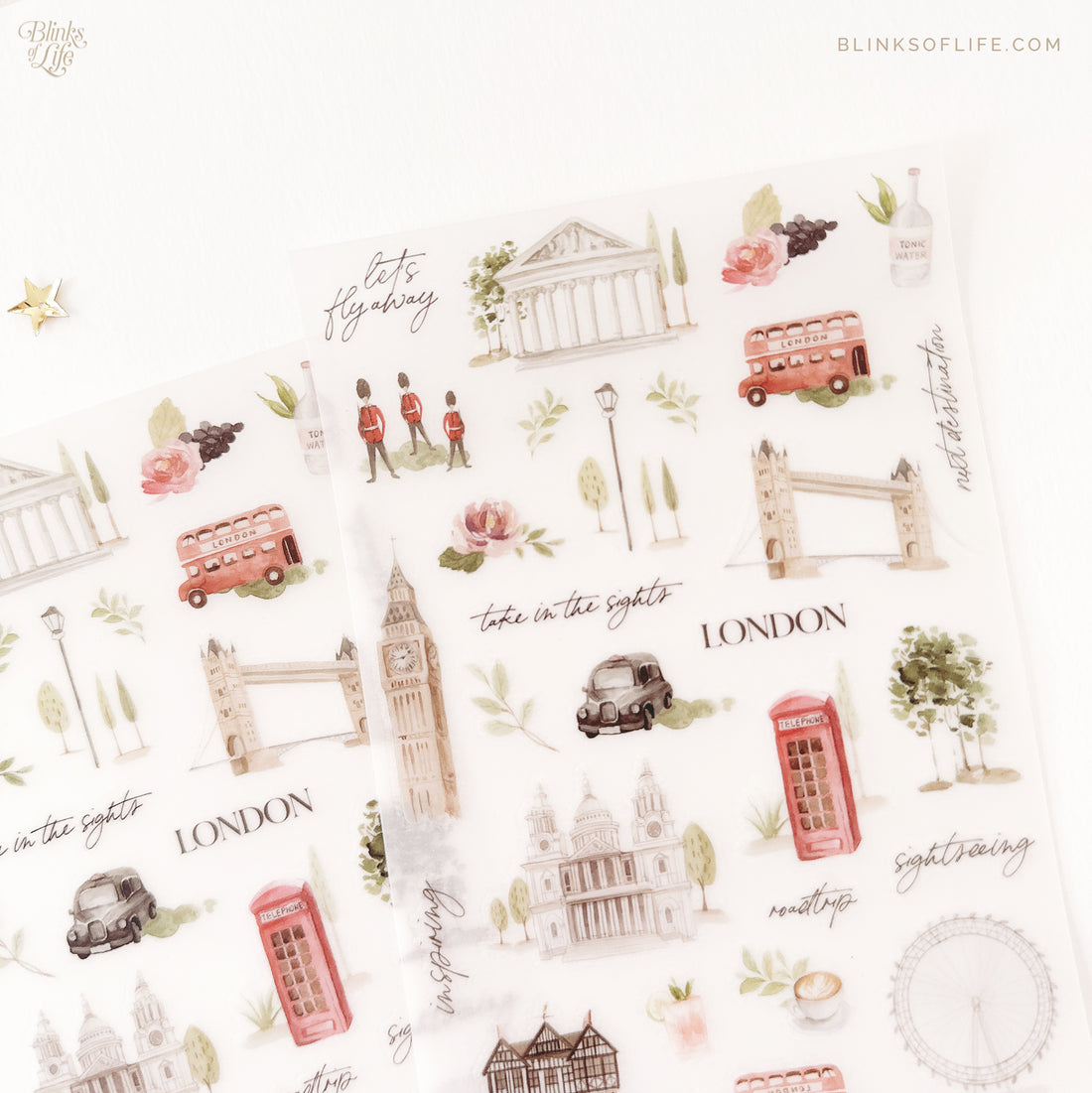 Blinks of Life - Botanical Transfer Stickers - Print-On Rub-On Stickers