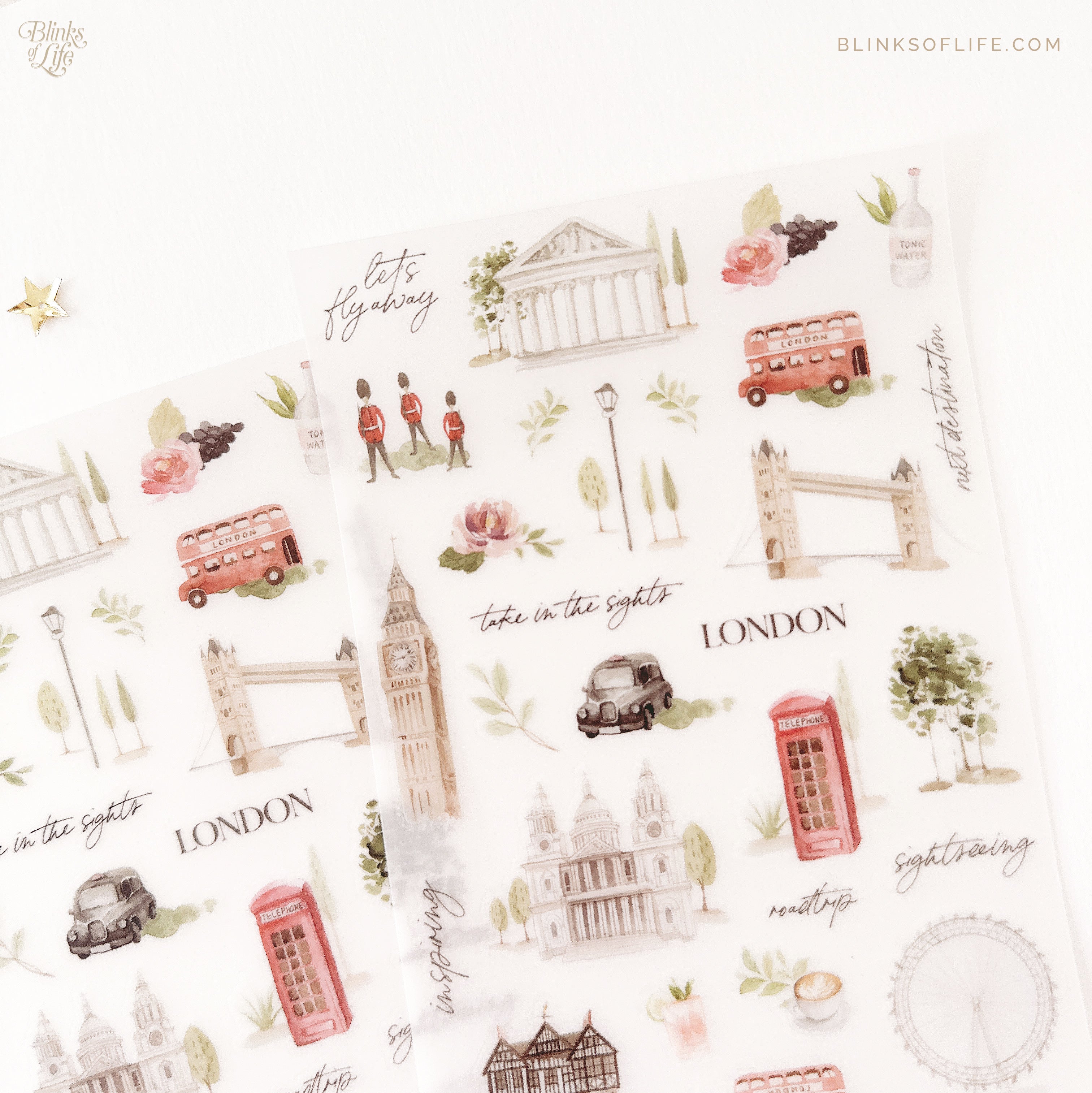 Blinks of Life - Botanical Transfer Stickers - Print-On Rub-On Stickers