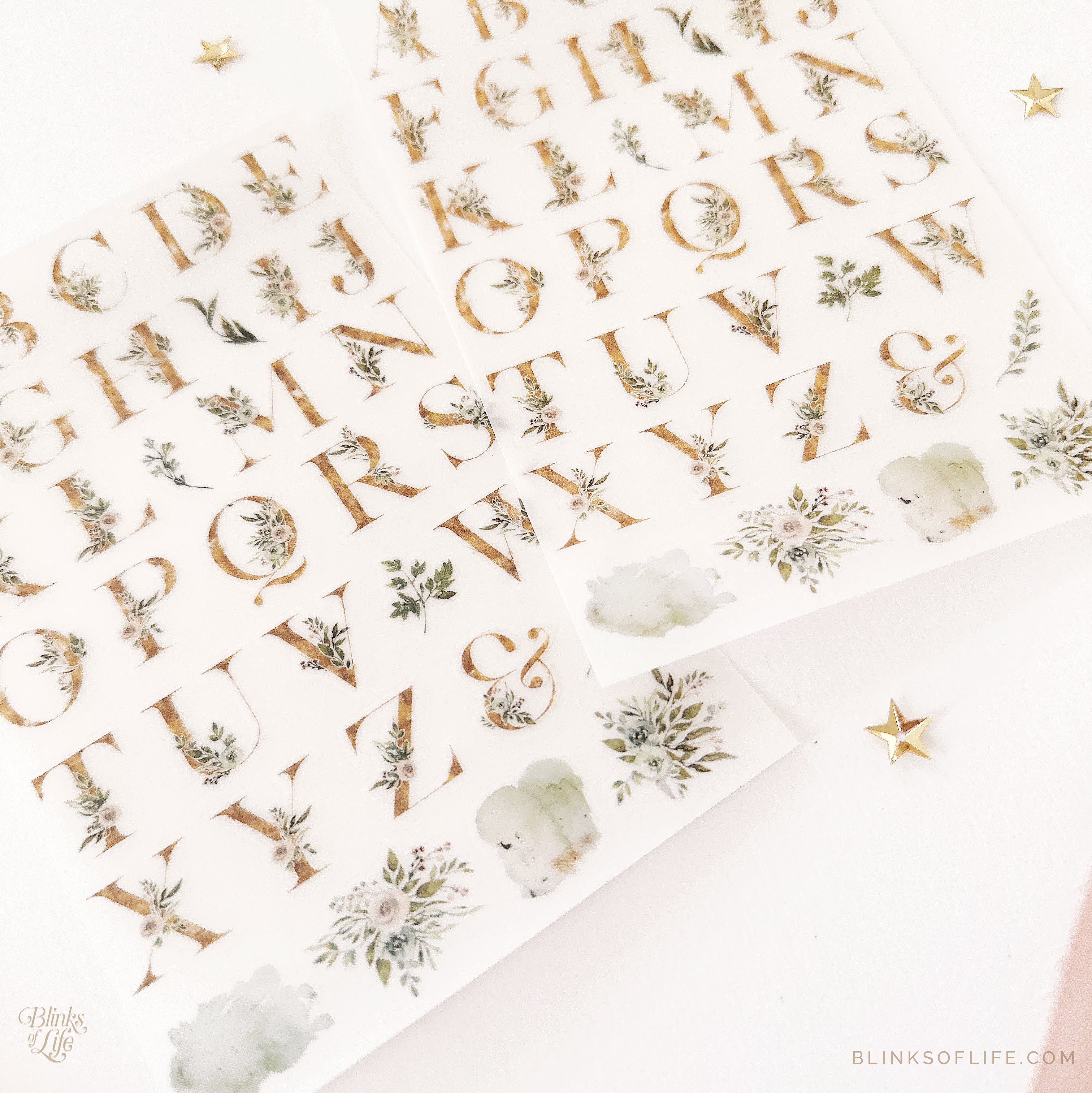 Blinks of Life - Transfer Stickers - Botanical Print-On Rub-On Stickers