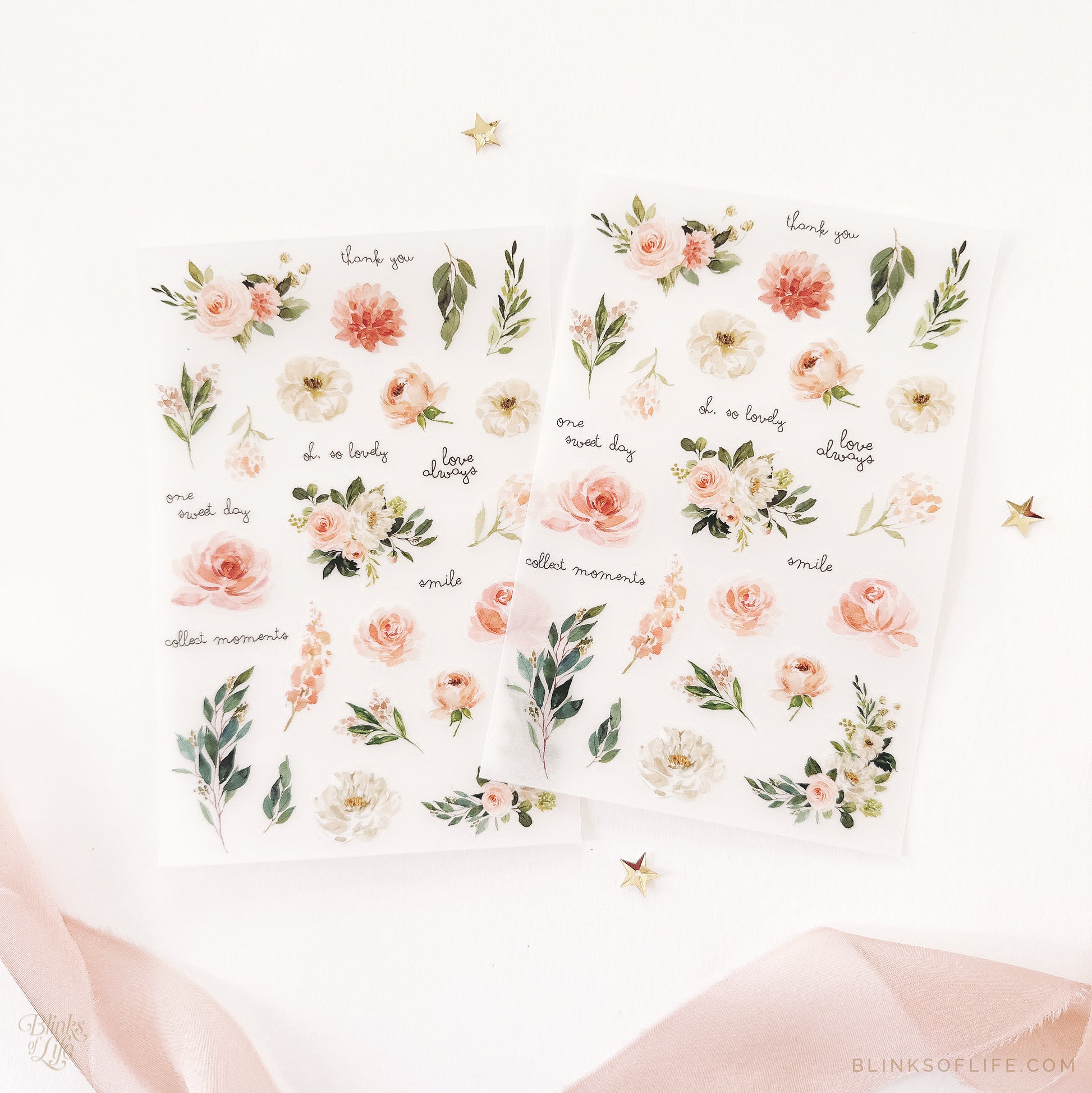 Blinks of Life - Transfer Stickers Rub-On Print On  Botanical
