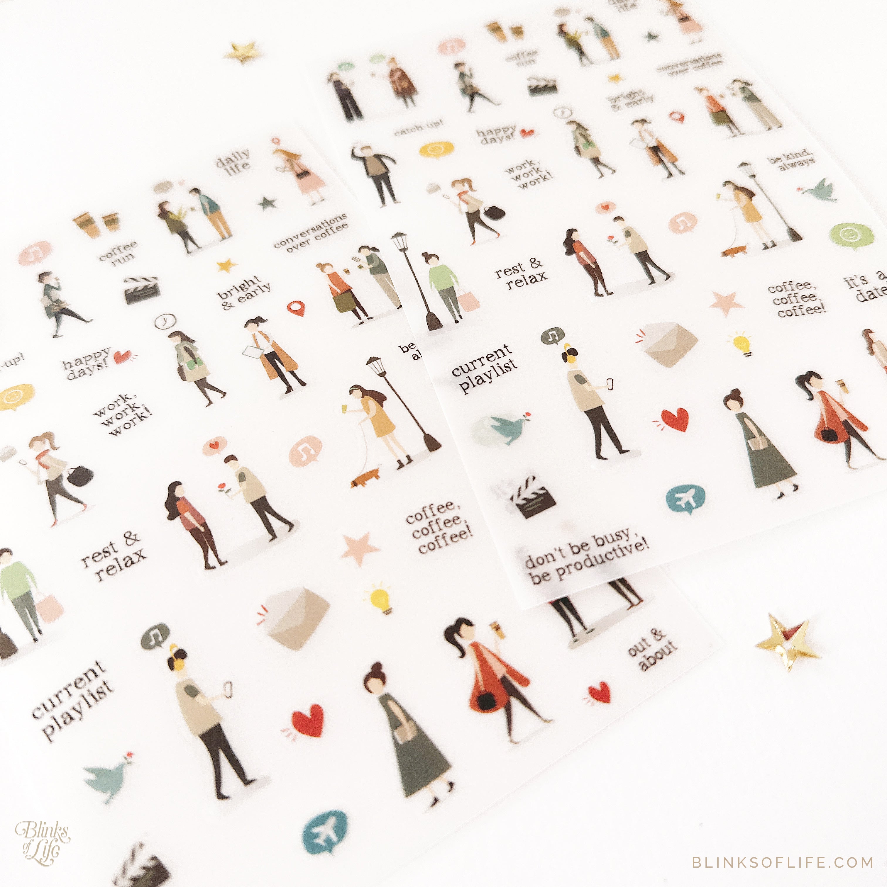 Blinks of Life - Botanical Transfer Stickers - Print-On Rub-On Stickers