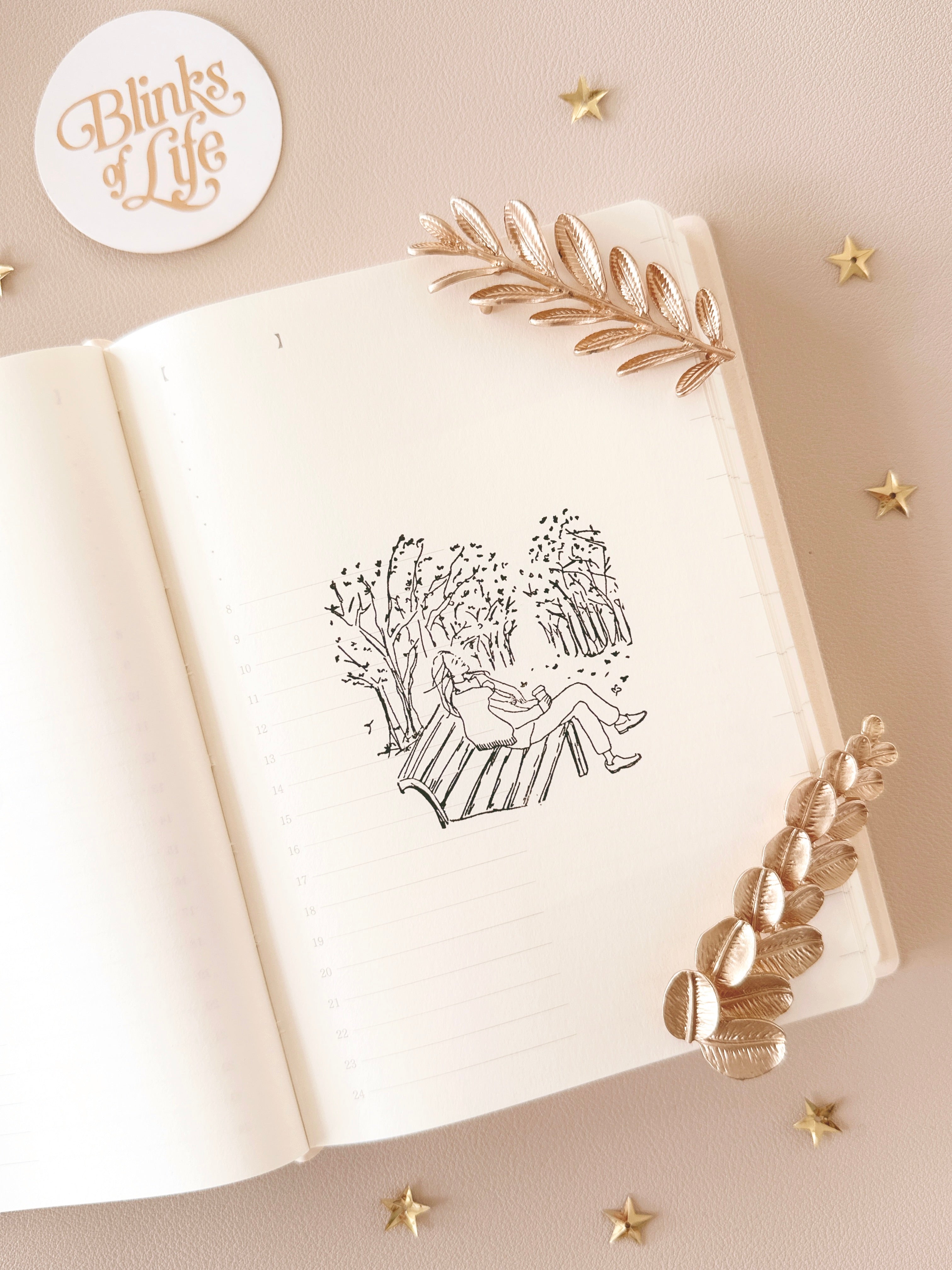 Blinks of Life - Journal Quote Illustration Rubber Stamp