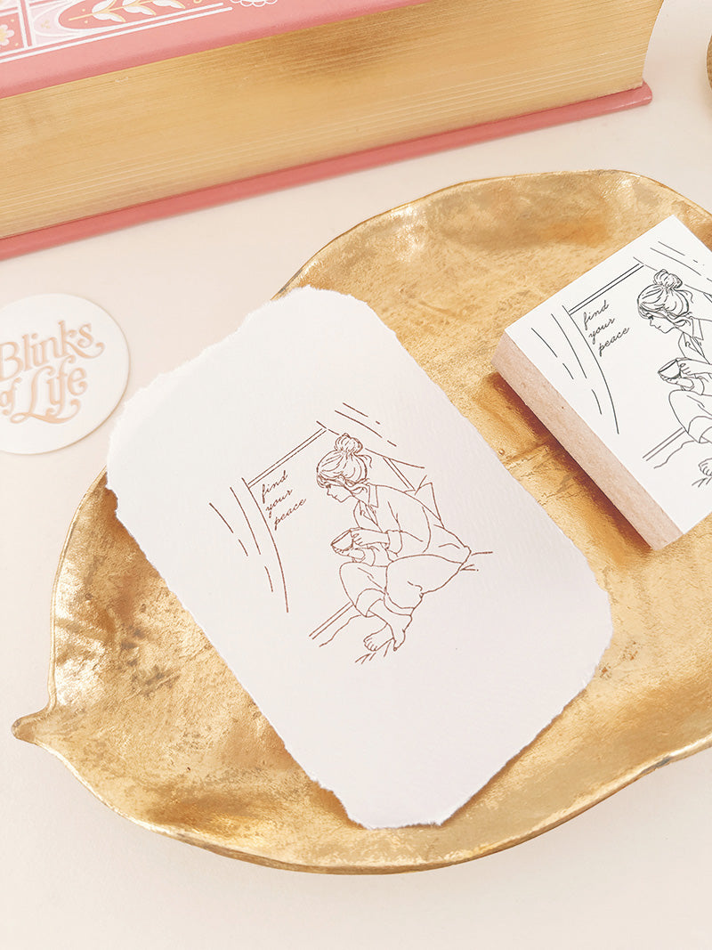 Blinks of Life BOL Journal Rubber Stamp Find Your Peace 3