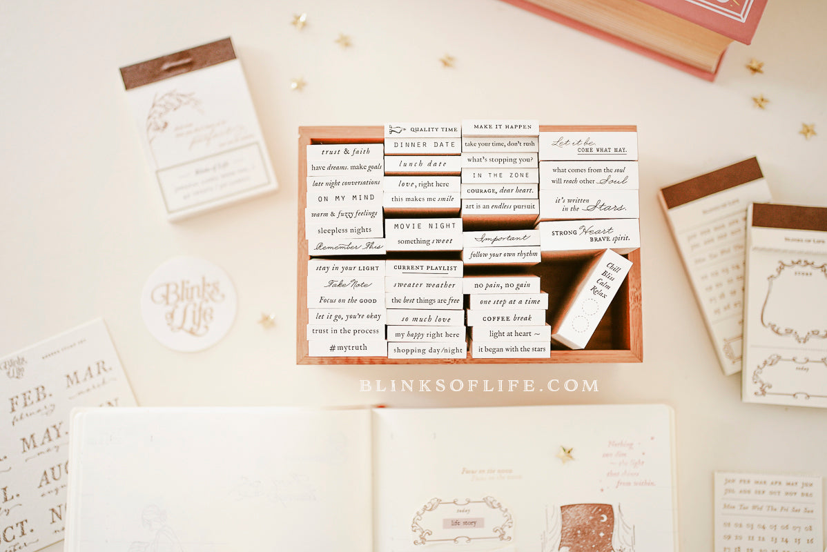 Blinks of Life Mini Words Planner Journal Stamps 
