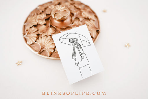 Blinks of Life - Journal Quote Illustration Rubber Stamp