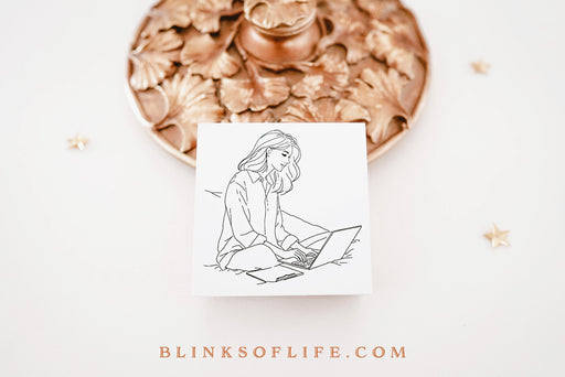 Blinks of Life - Journal Illustration Rubber Stamp