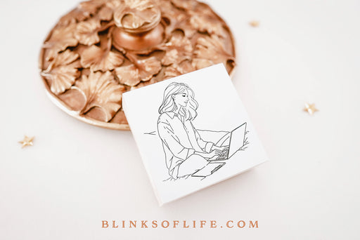 Blinks of Life - Journal Illustration Rubber Stamp