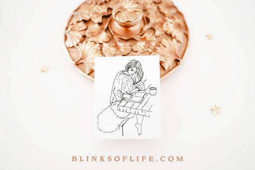 Blinks of Life - Journal Illustration Rubber Stamp