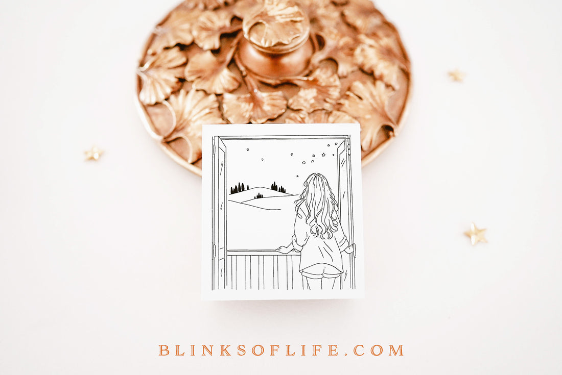 Blinks of Life - Rubber Stamp - Journaling Quote Illustration Decorative Scrapbooking Stamp
