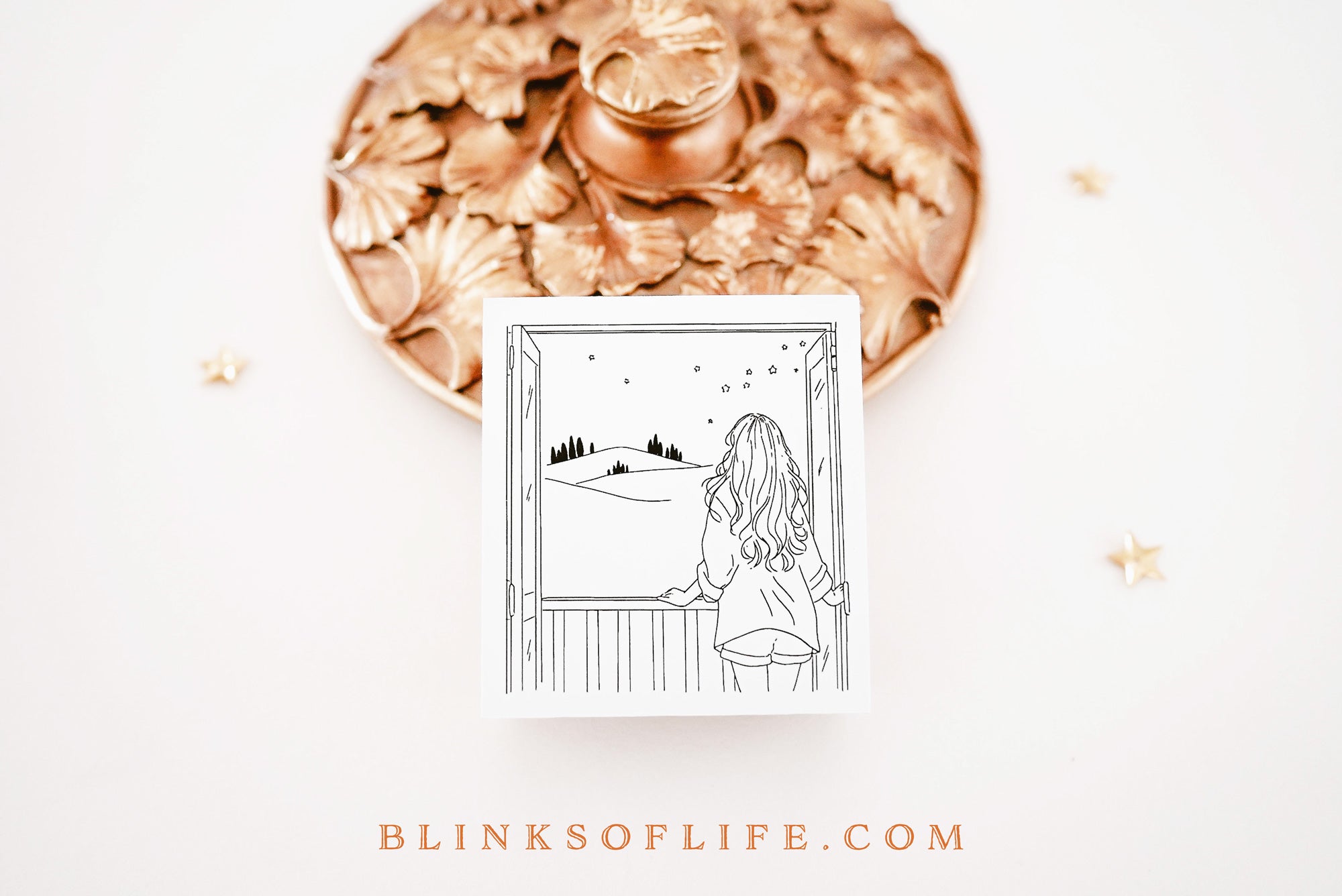 Blinks of Life - Rubber Stamp - Journaling Quote Illustration Decorative Scrapbooking Stamp