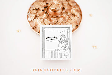 Blinks of Life - Rubber Stamp - Journaling Quote Illustration Decorative Scrapbooking Stamp