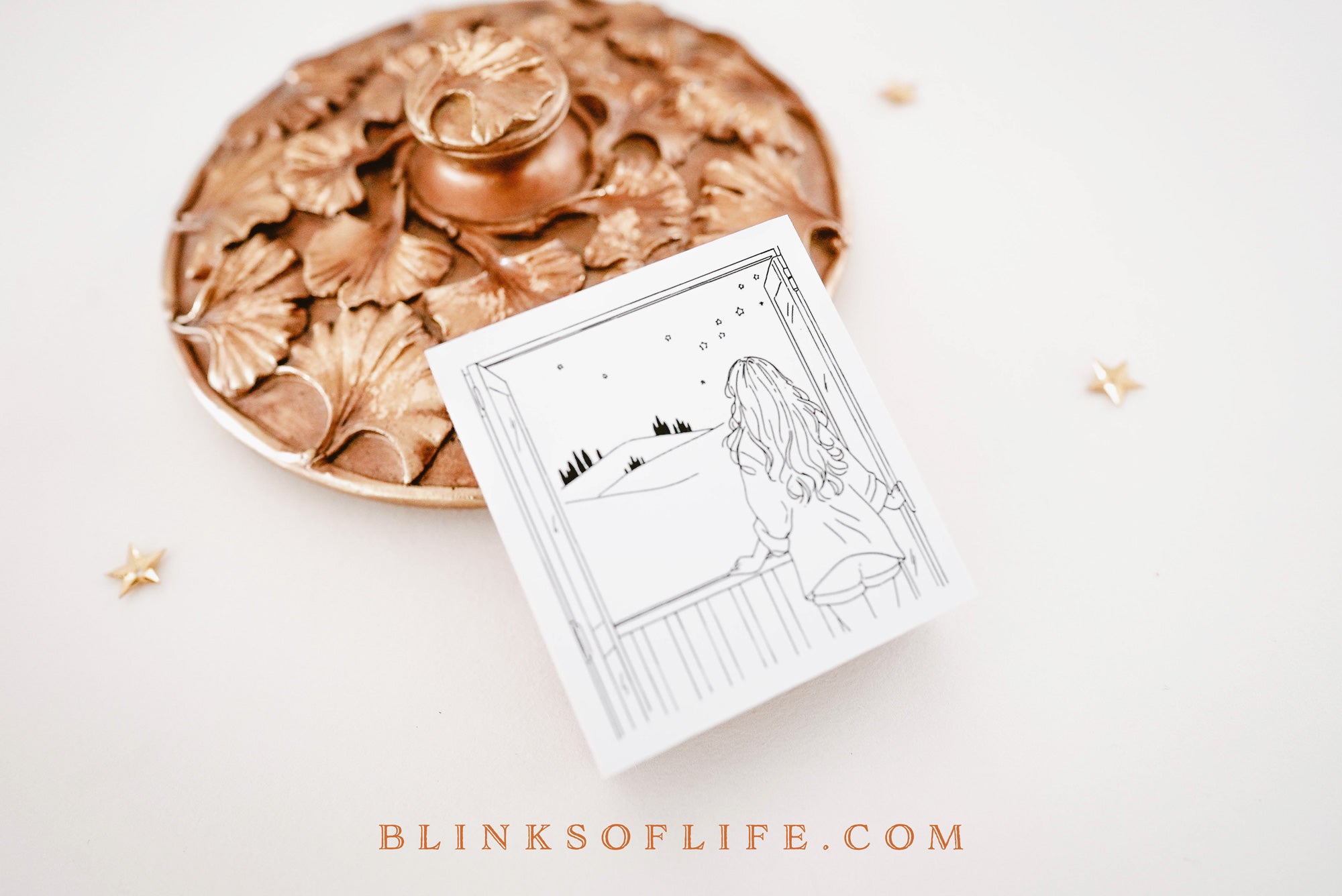 Blinks of Life - Rubber Stamp - Journaling Quote Illustration Decorative Scrapbooking Stamp