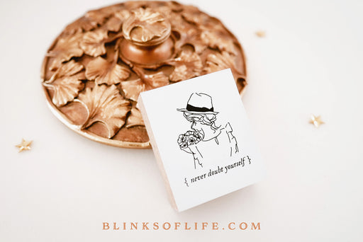 Blinks of Life - Journal Quote Illustration Rubber Stamp