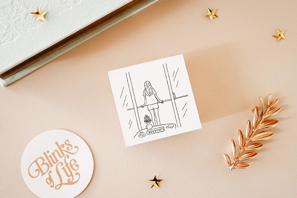 Blinks of Life - Journal Quote Illustration Rubber Stamp