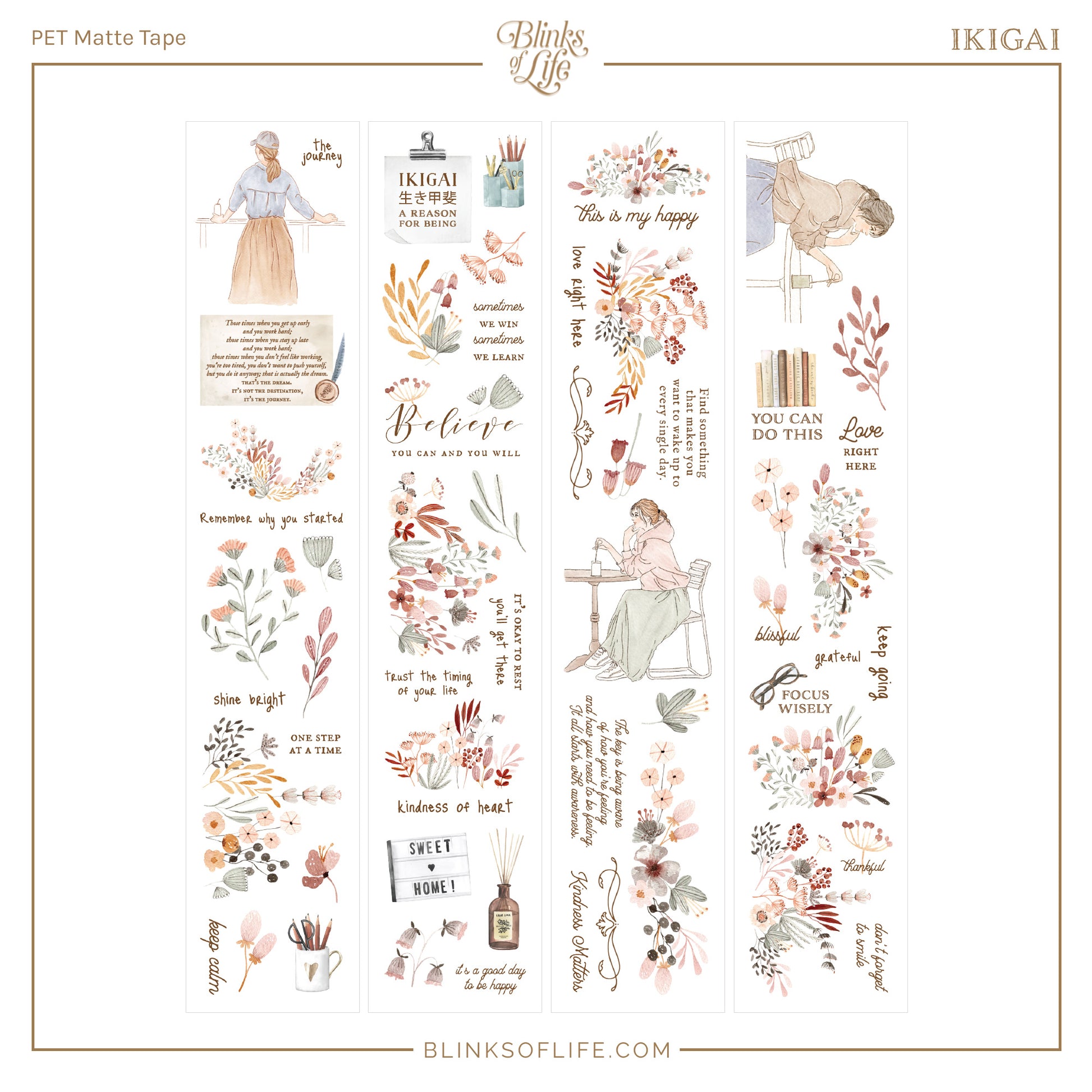 Blinks of Life - BOL - PET Matte tape - Ikigai
