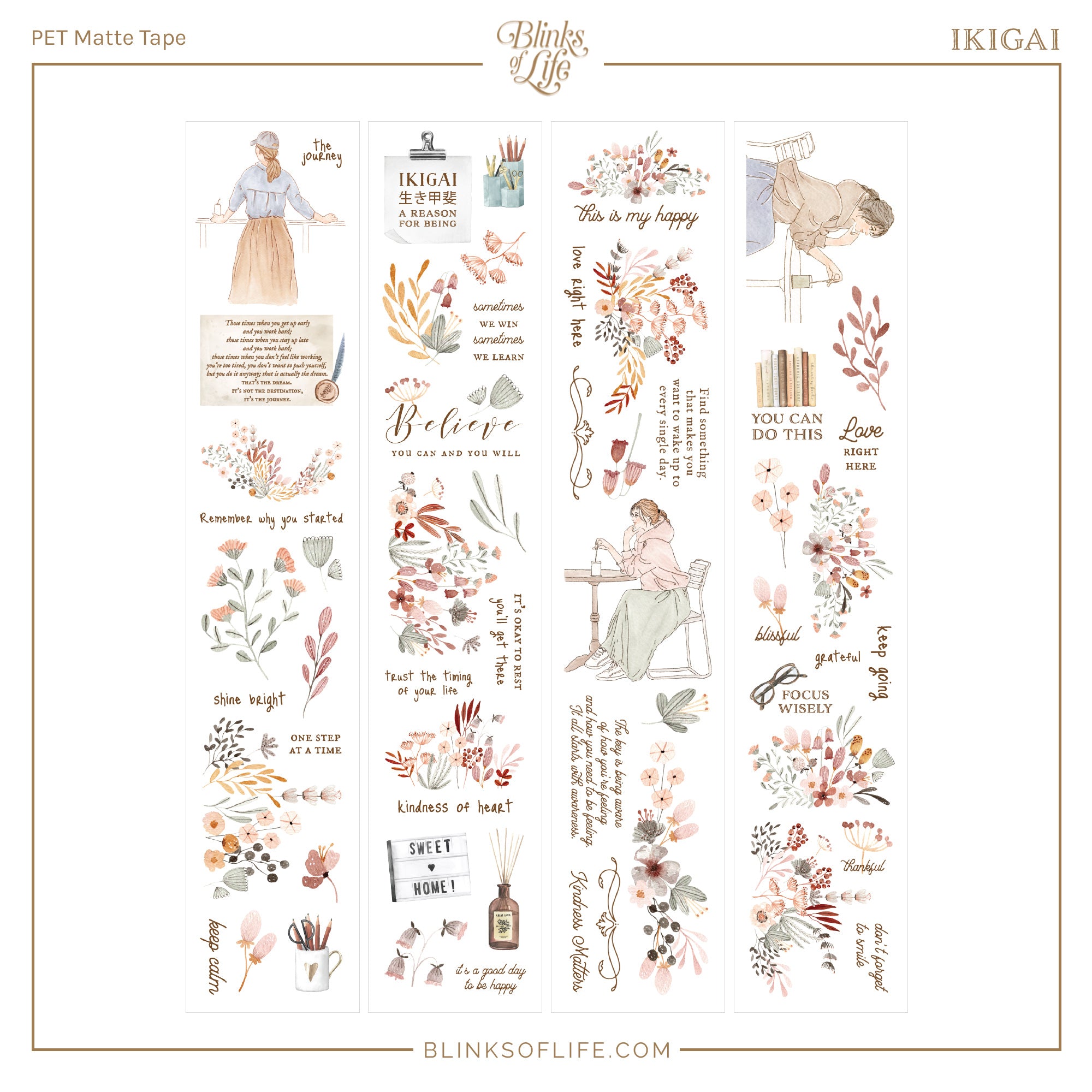 Blinks of Life - BOL - PET Matte tape - Ikigai