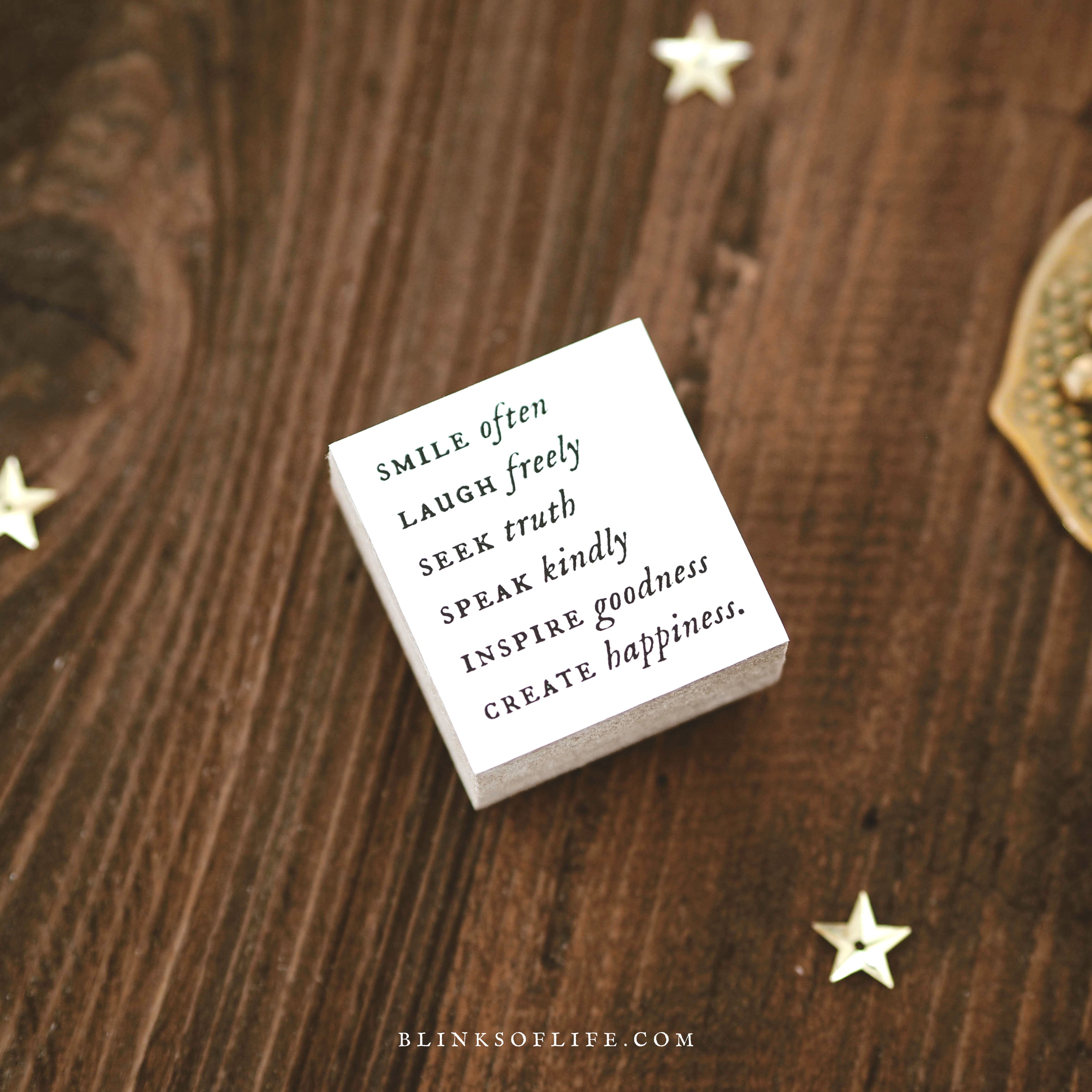 Blinks of Life - Affirmations - Rubber Stamp 