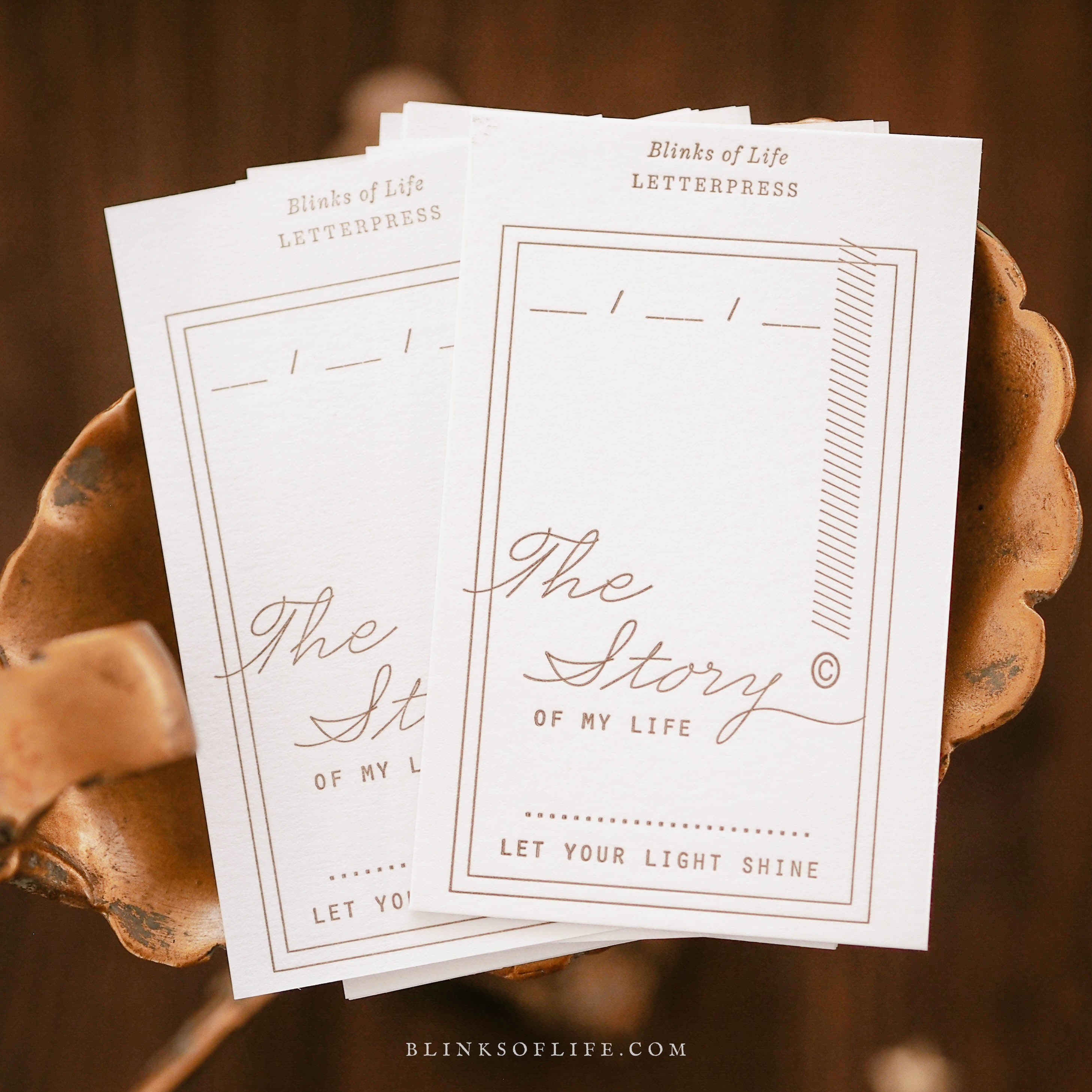 Letterpress Journal Cards - Story of My Life