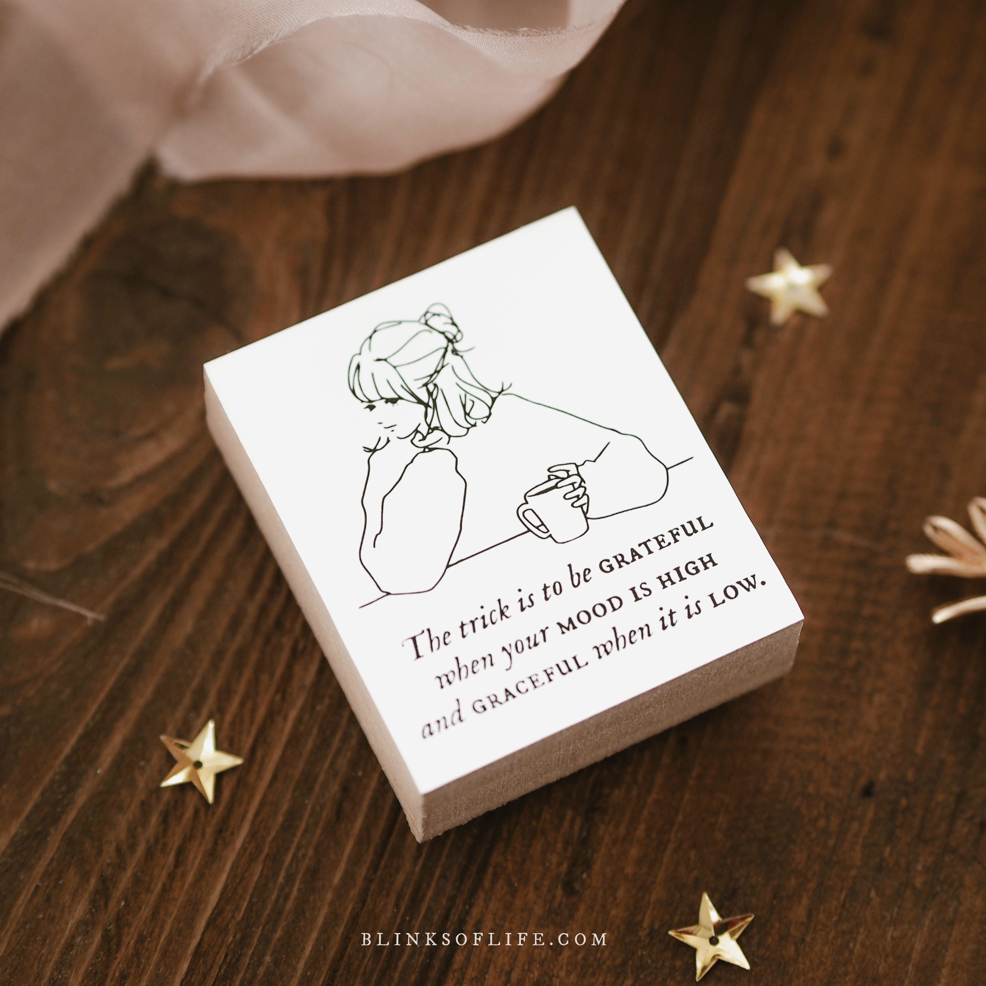 Blinks of Life - Girls Collection - Grateful & Graceful - Rubber Stamp