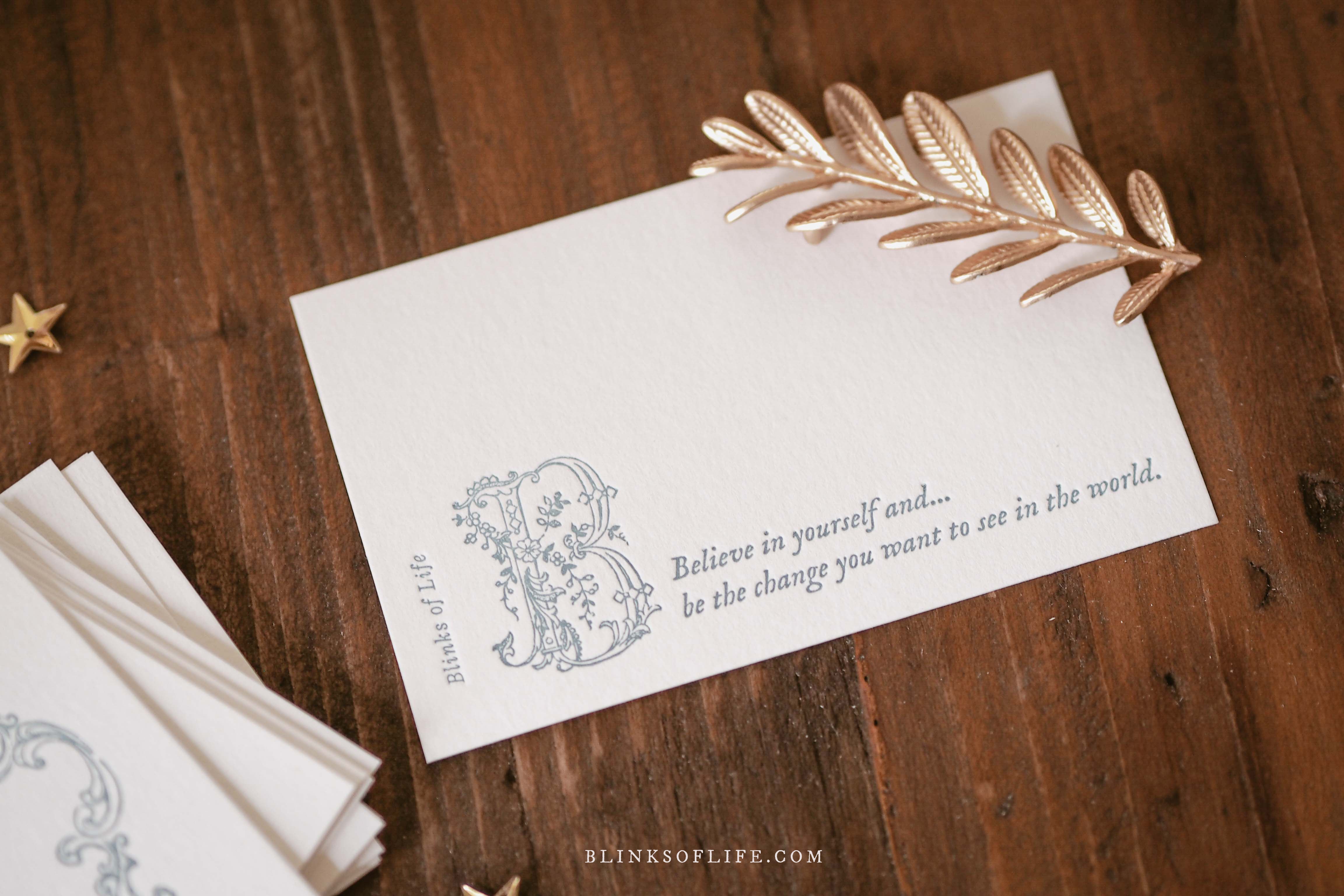 Blinks of Life - Letterpress Journal Cards