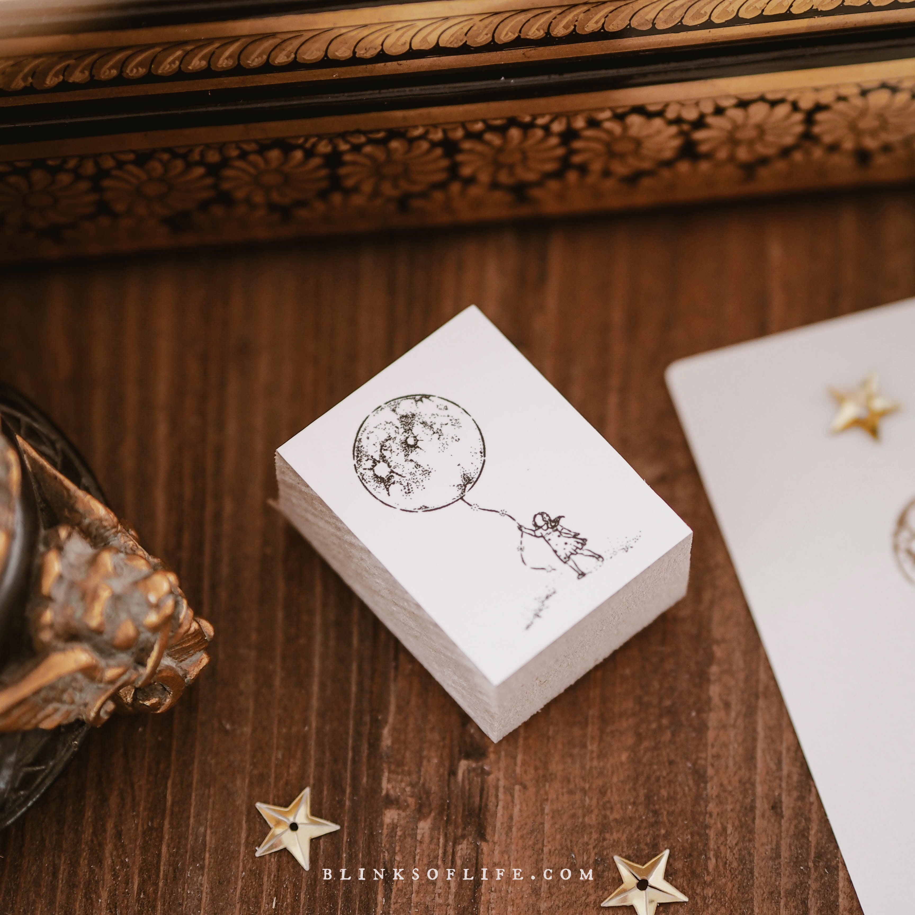 Blinks of Life - Rubber Stamp - Journaling - Catch the Moon