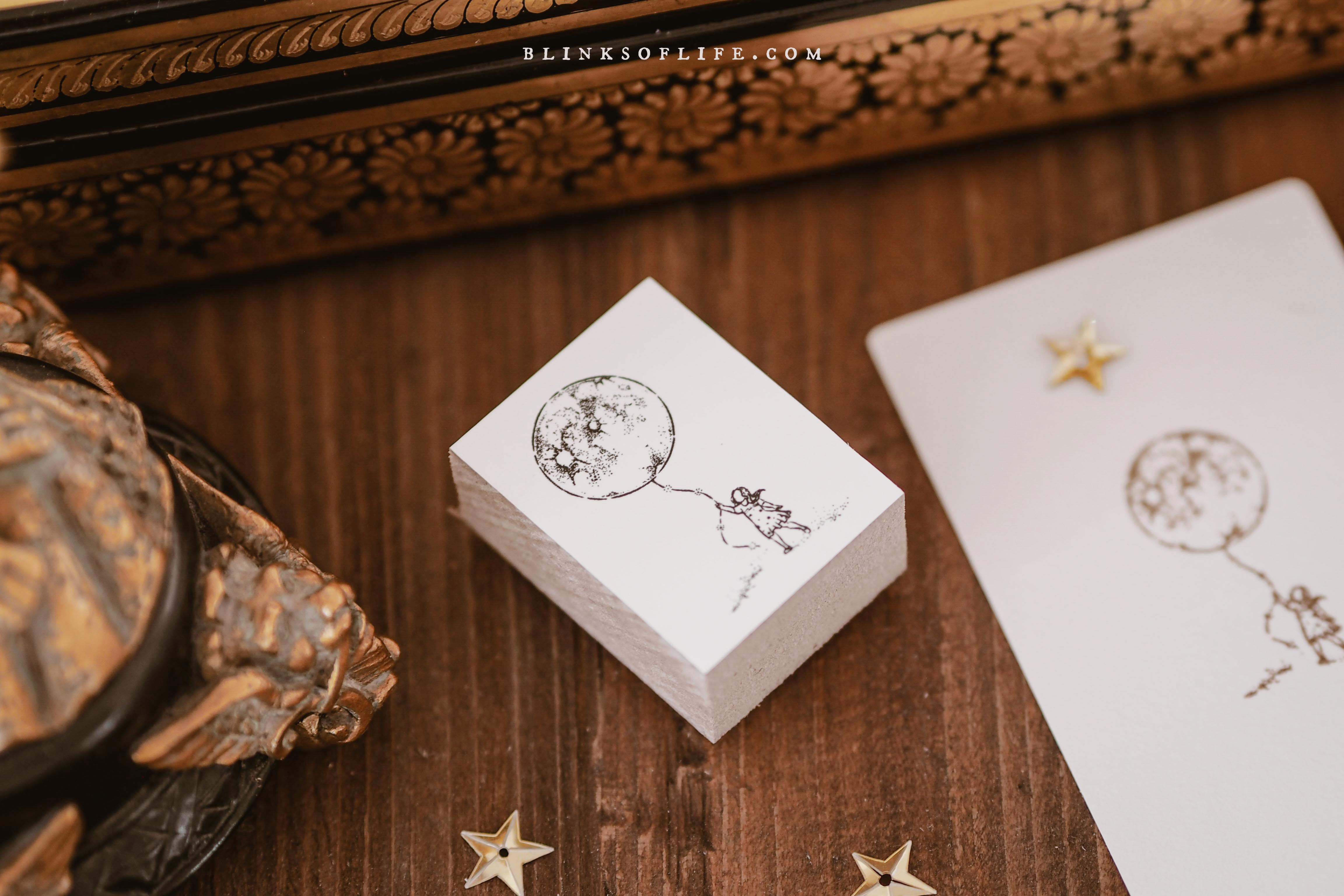 Blinks of Life - Rubber Stamp - Journaling - Catch the Moon