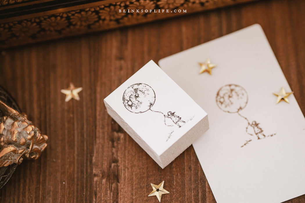 Blinks of Life - Rubber Stamp - Journaling - Catch the Moon