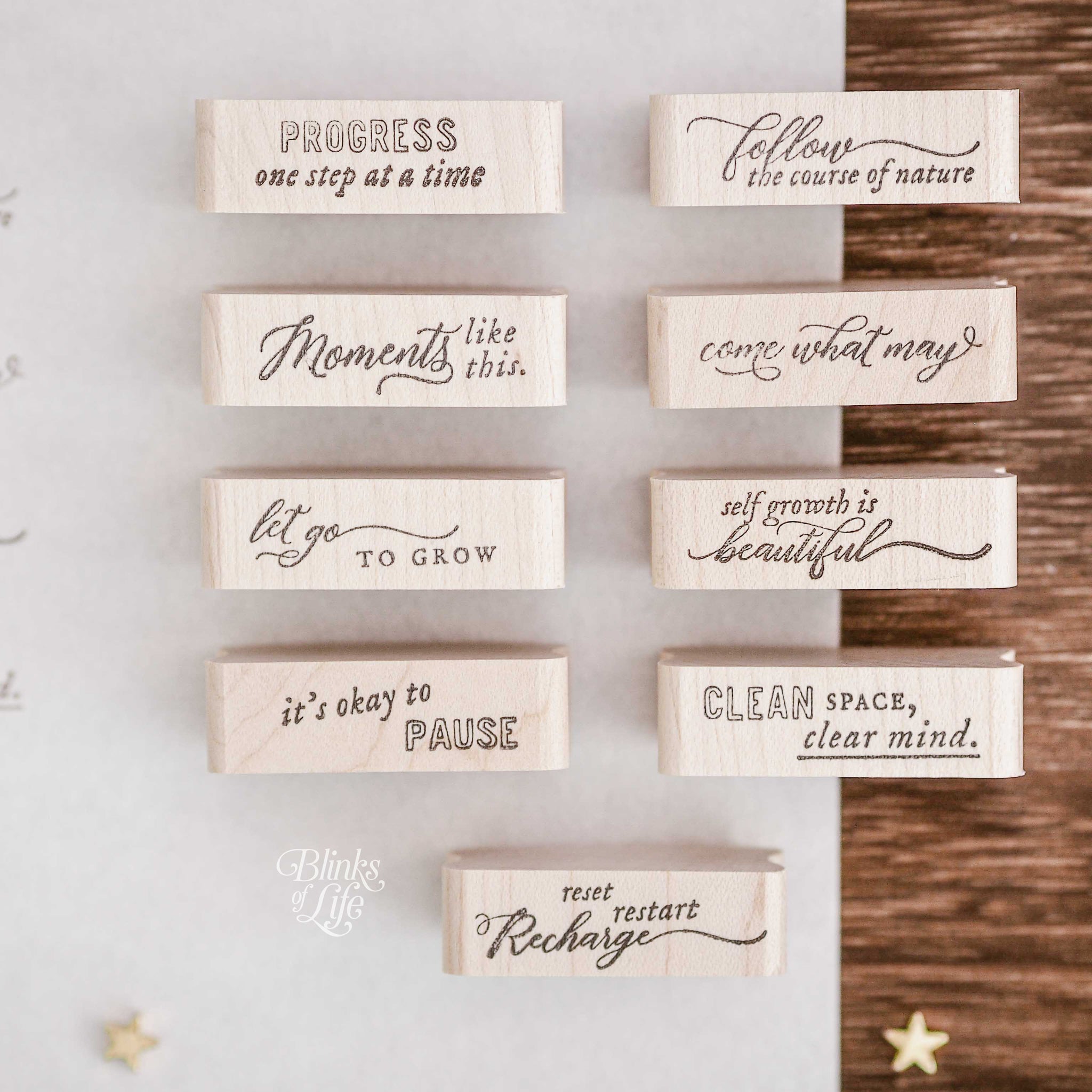 Blinks of Life - Mini Daily Reminders Rubber Stamp