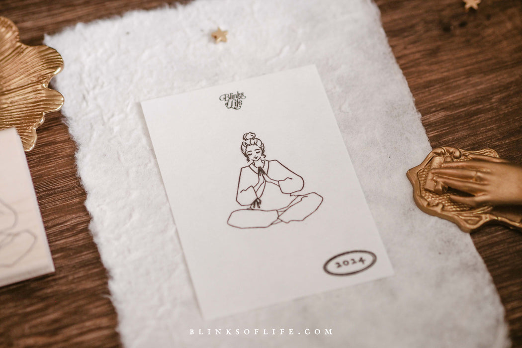 Blinks of Life - Inner Peace Illustration Rubber Stamp