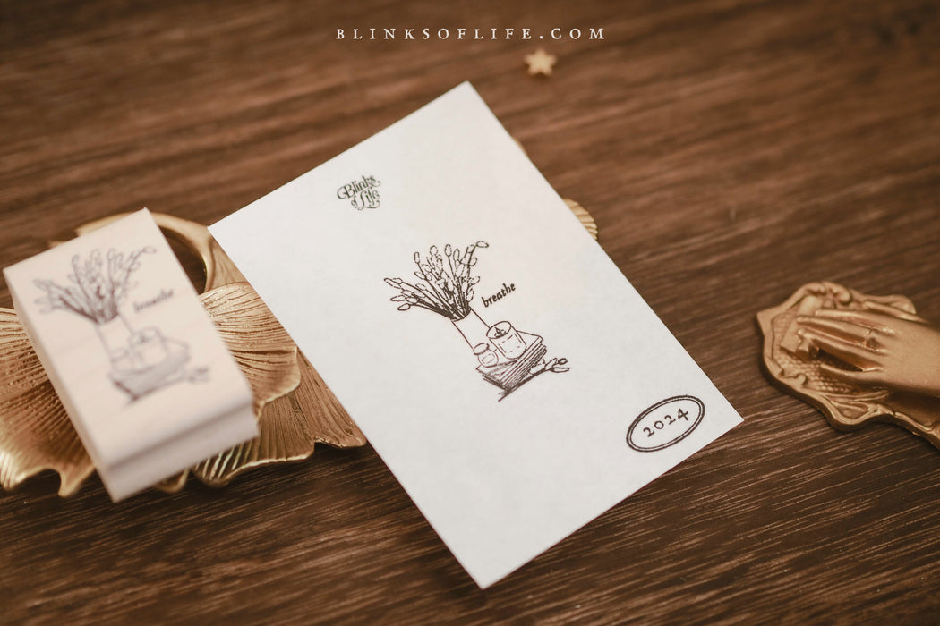 Blinks of Life - Rubber Stamp Illustration - Breathe